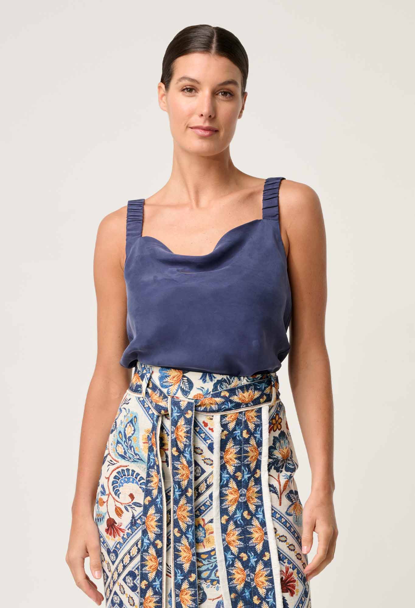 Delray Reversible Cupro Cami in Lapis