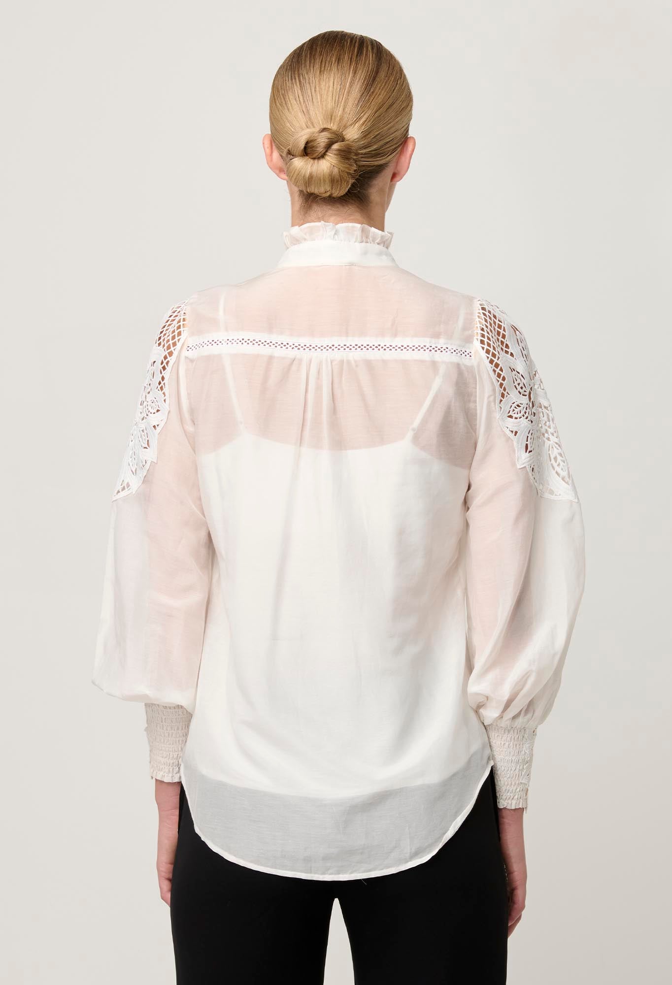 Sevilla Cotton Silk Shirt in Blanca