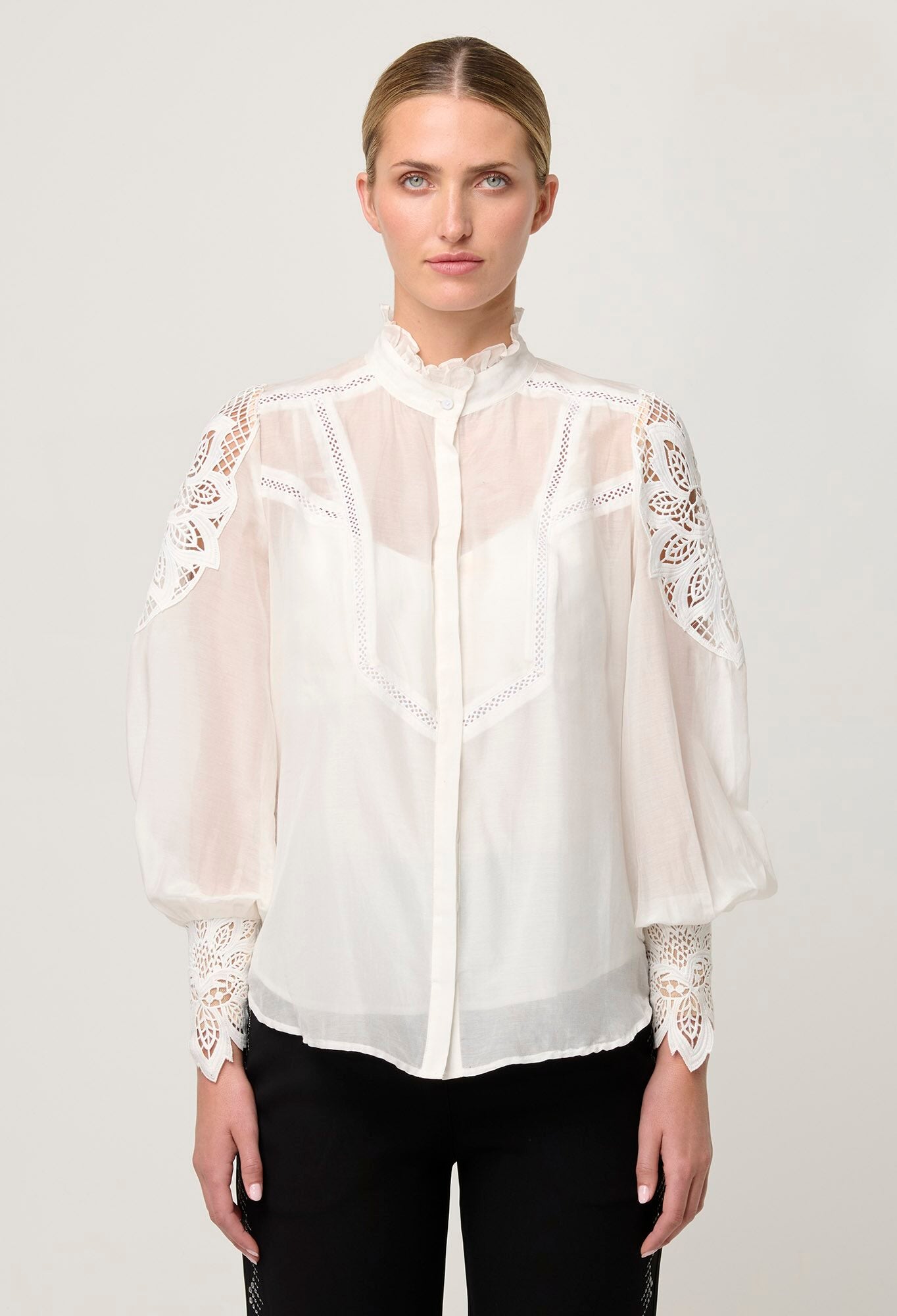Sevilla Cotton Silk Shirt in Blanca