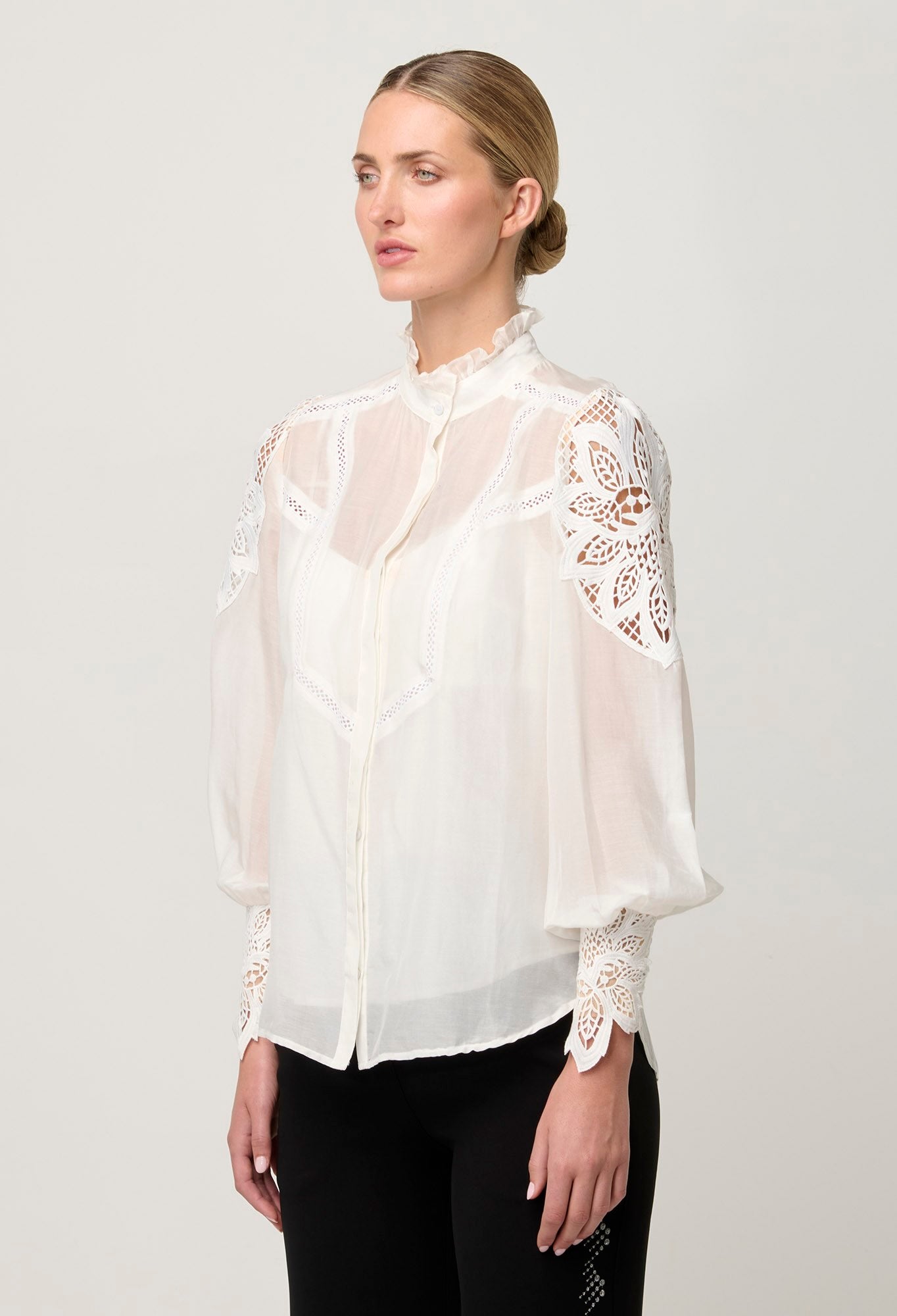 Sevilla Cotton Silk Shirt in Blanca