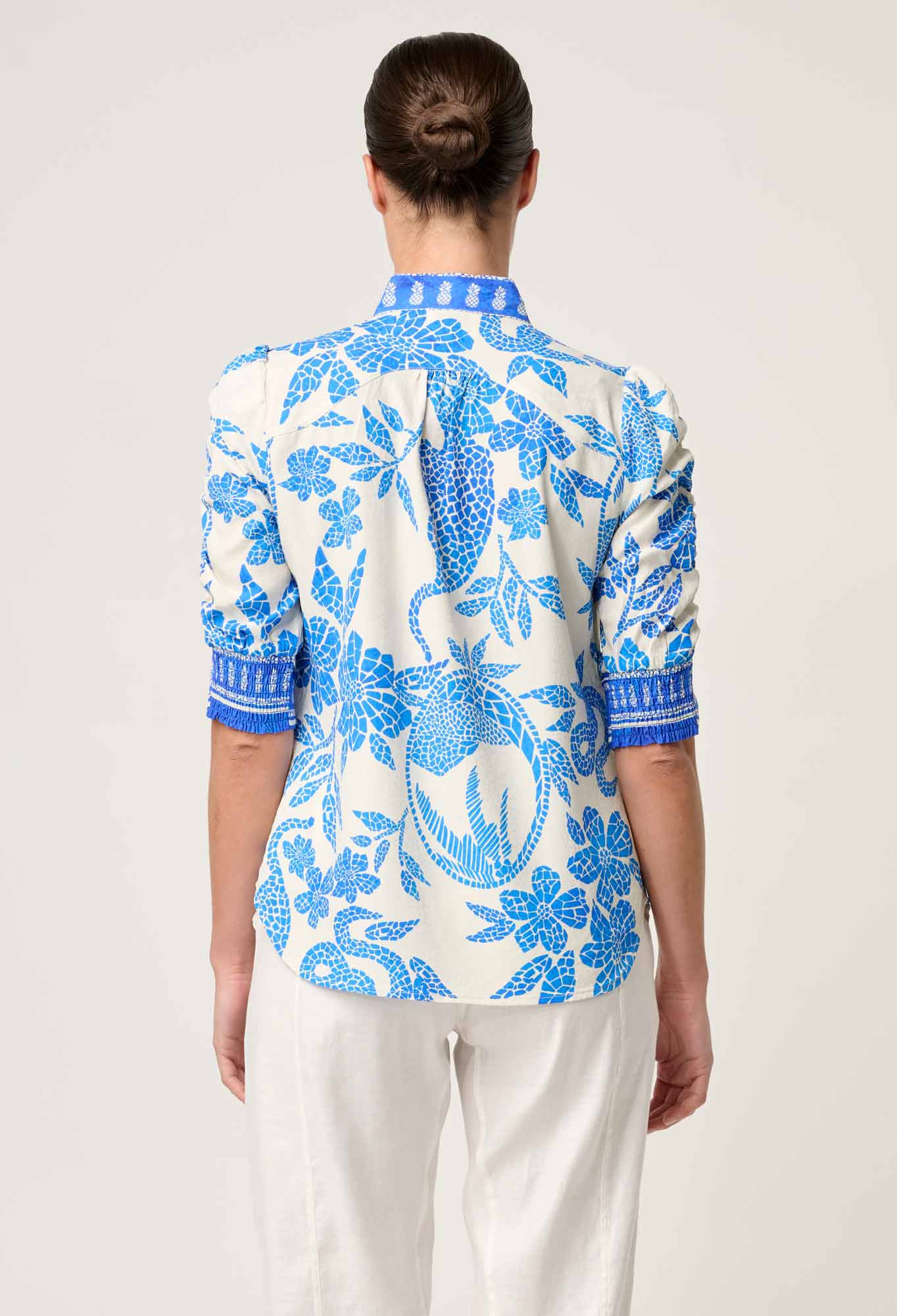 Calantha Viscose Rouched Sleeve Shirt