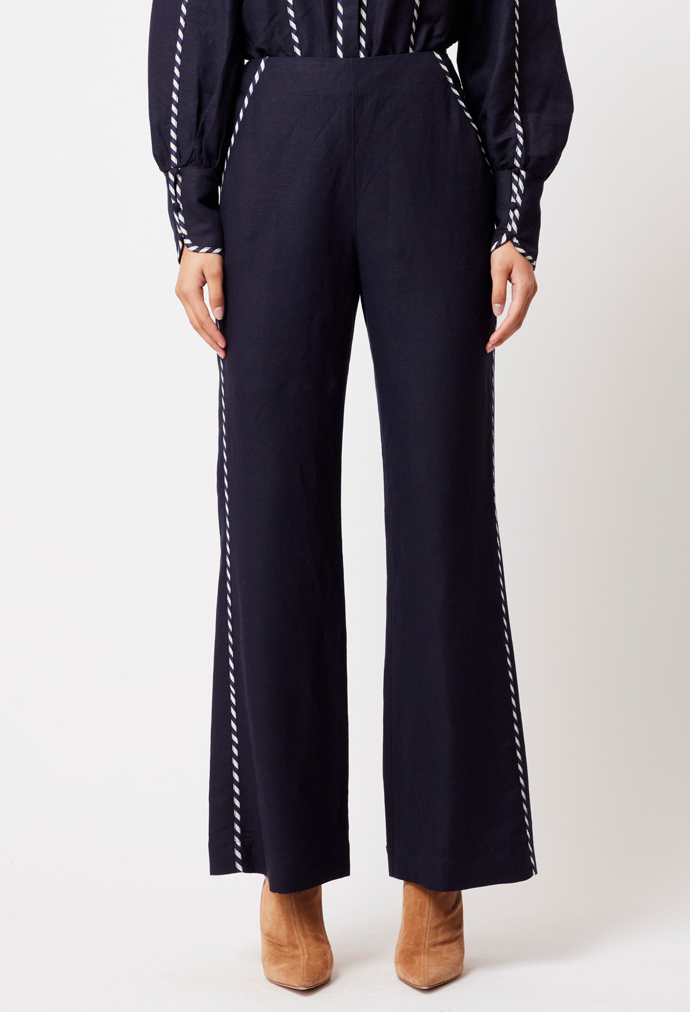 Once Was Ceres Linen Viscose Pant in Ink