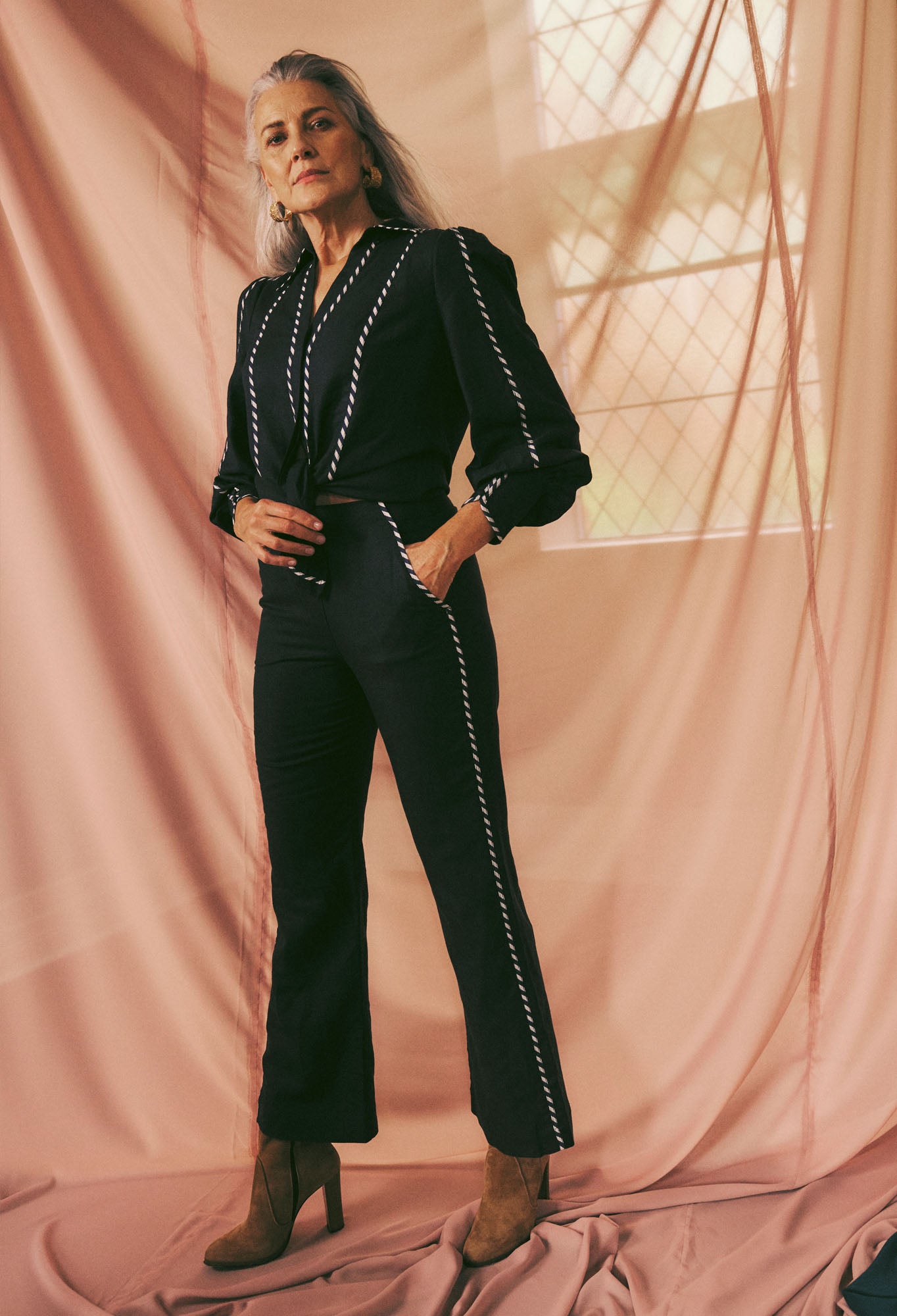 Once Was Ceres Linen Viscose Pant in Ink