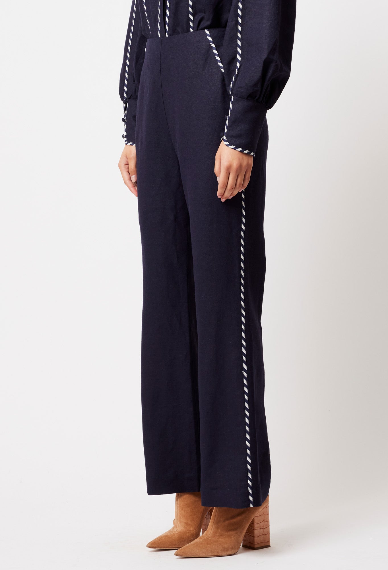 Once Was Ceres Linen Viscose Pant in Ink