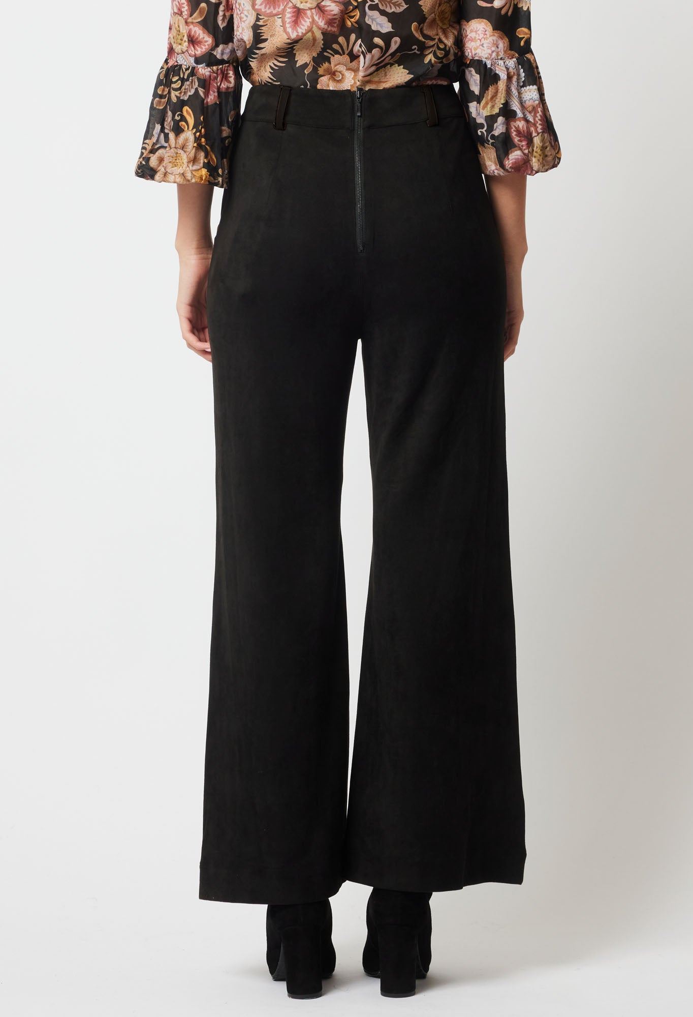 Once Was Danxia Faux Suede Wide Leg Pant