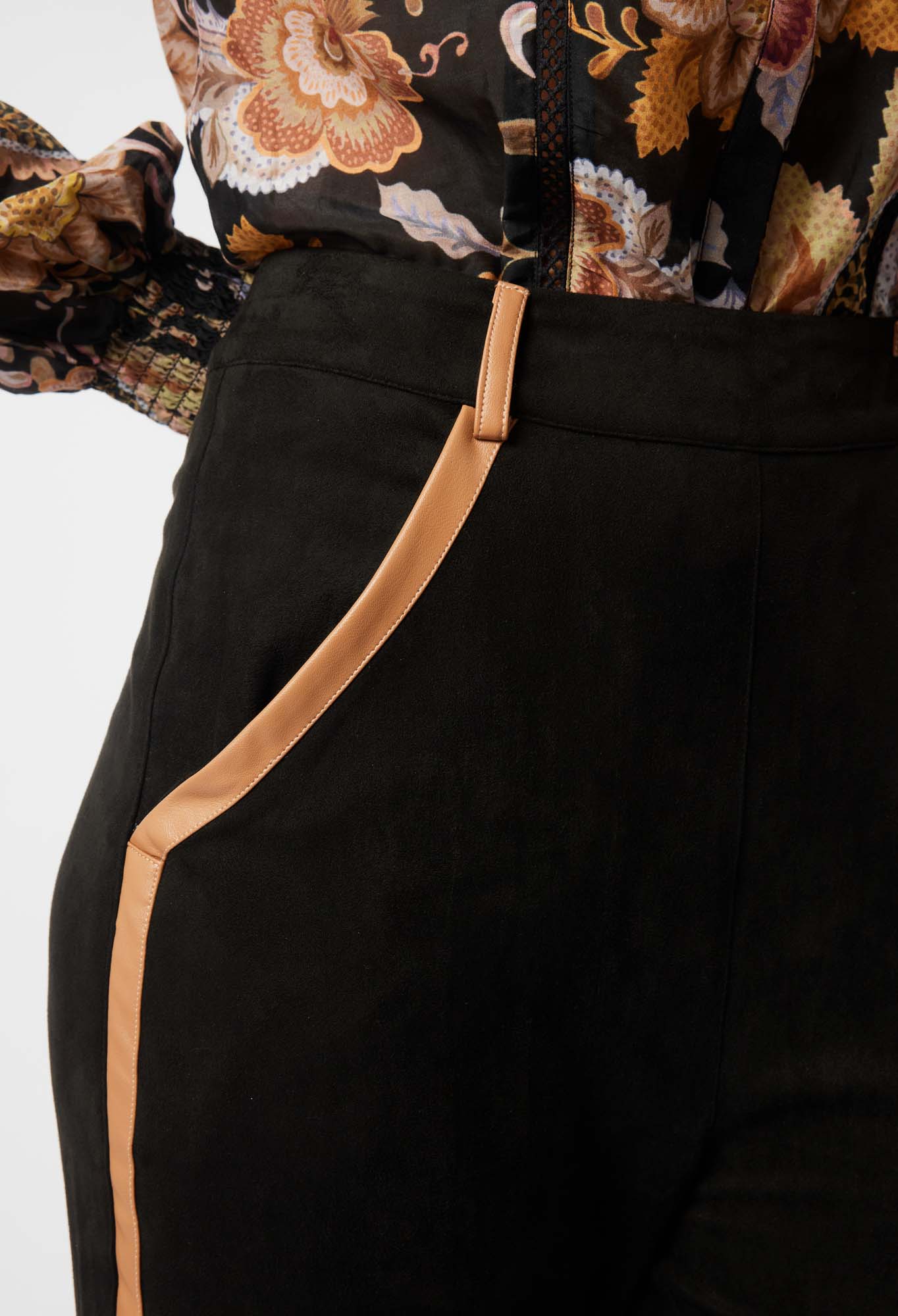 Once Was Danxia Faux Suede Wide Leg Pant