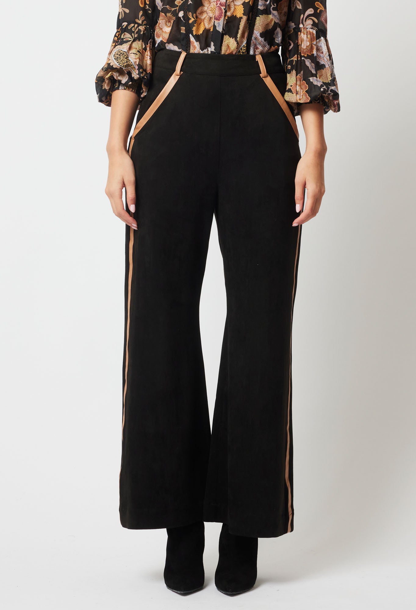 Once Was Danxia Faux Suede Wide Leg Pant