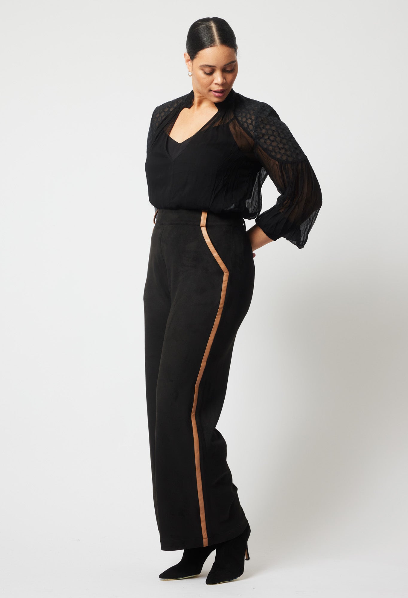 Once Was Danxia Faux Suede Wide Leg Pant