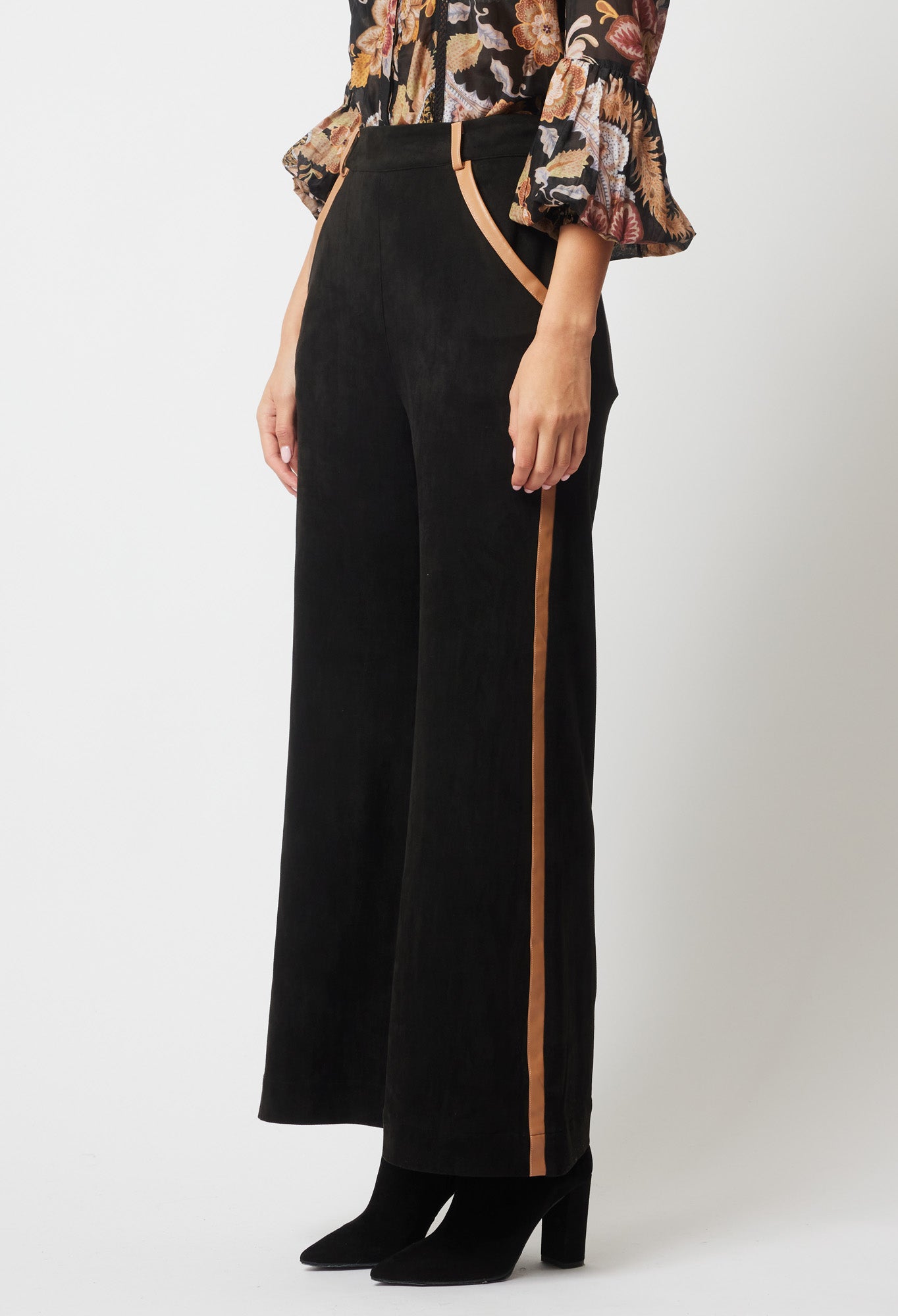 Once Was Danxia Faux Suede Wide Leg Pant