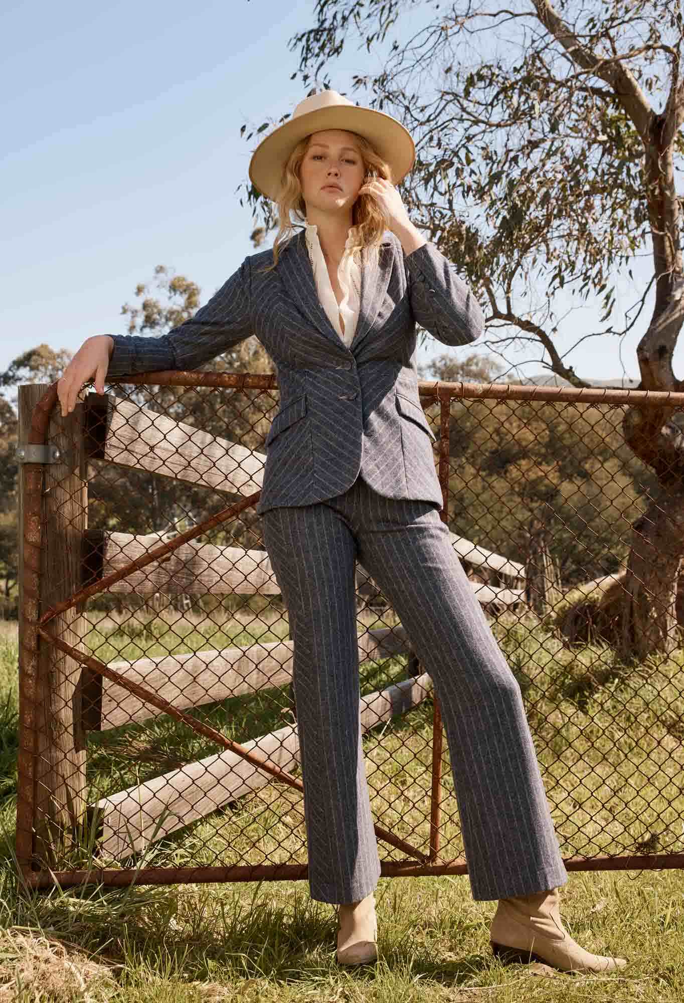 Coraline Chevron Stripe Panelled Pant