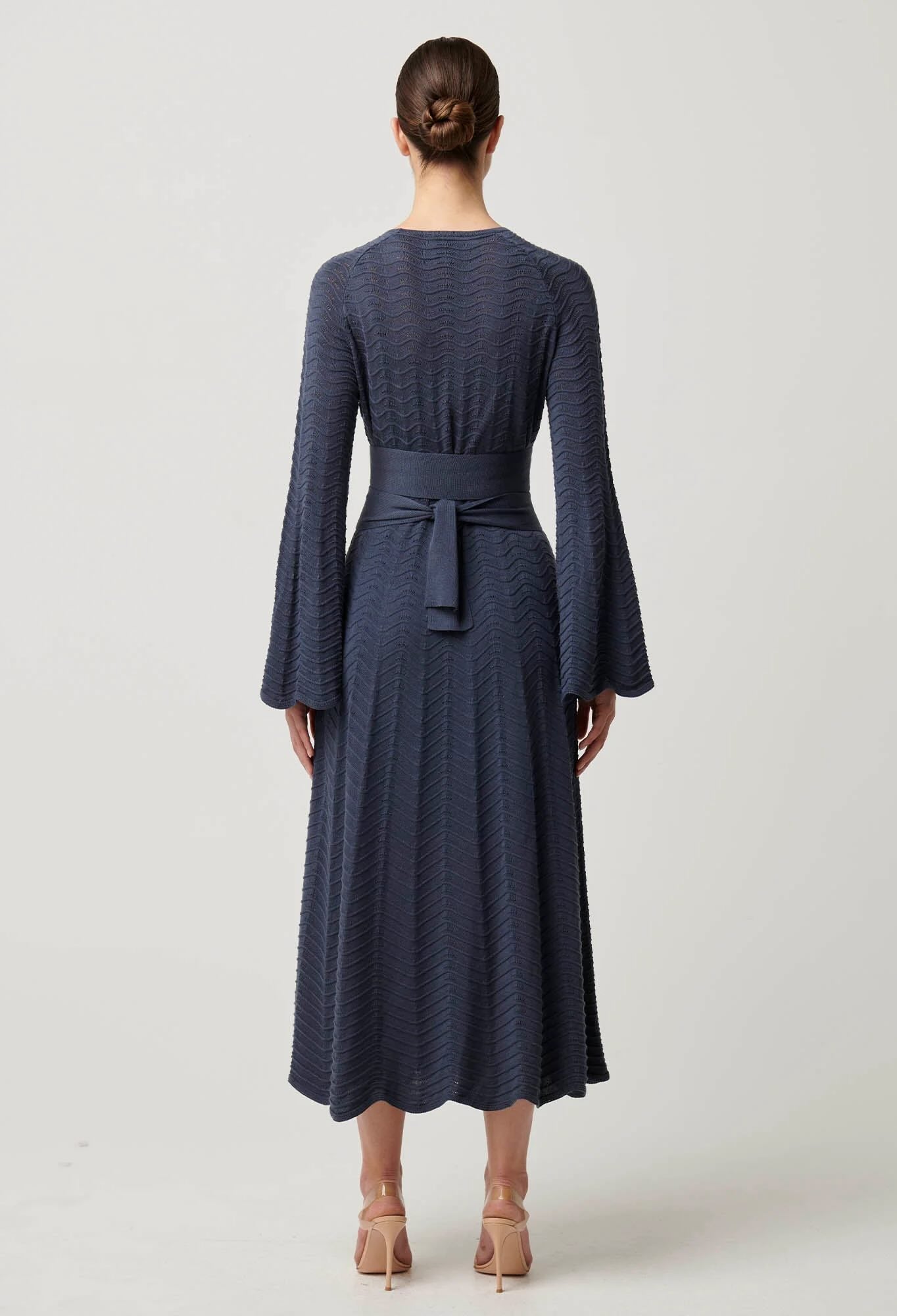 Everett Cotton Lyocell Wave Knit Midi Dress