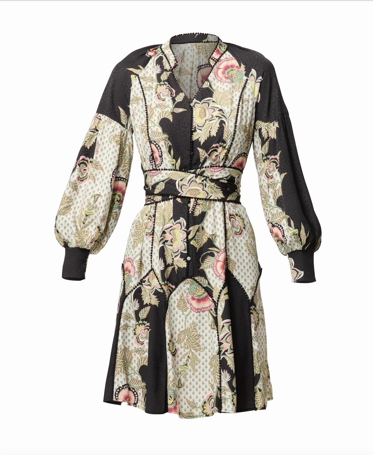 Emersyn Linen Viscose Dress in Mariposa Nero