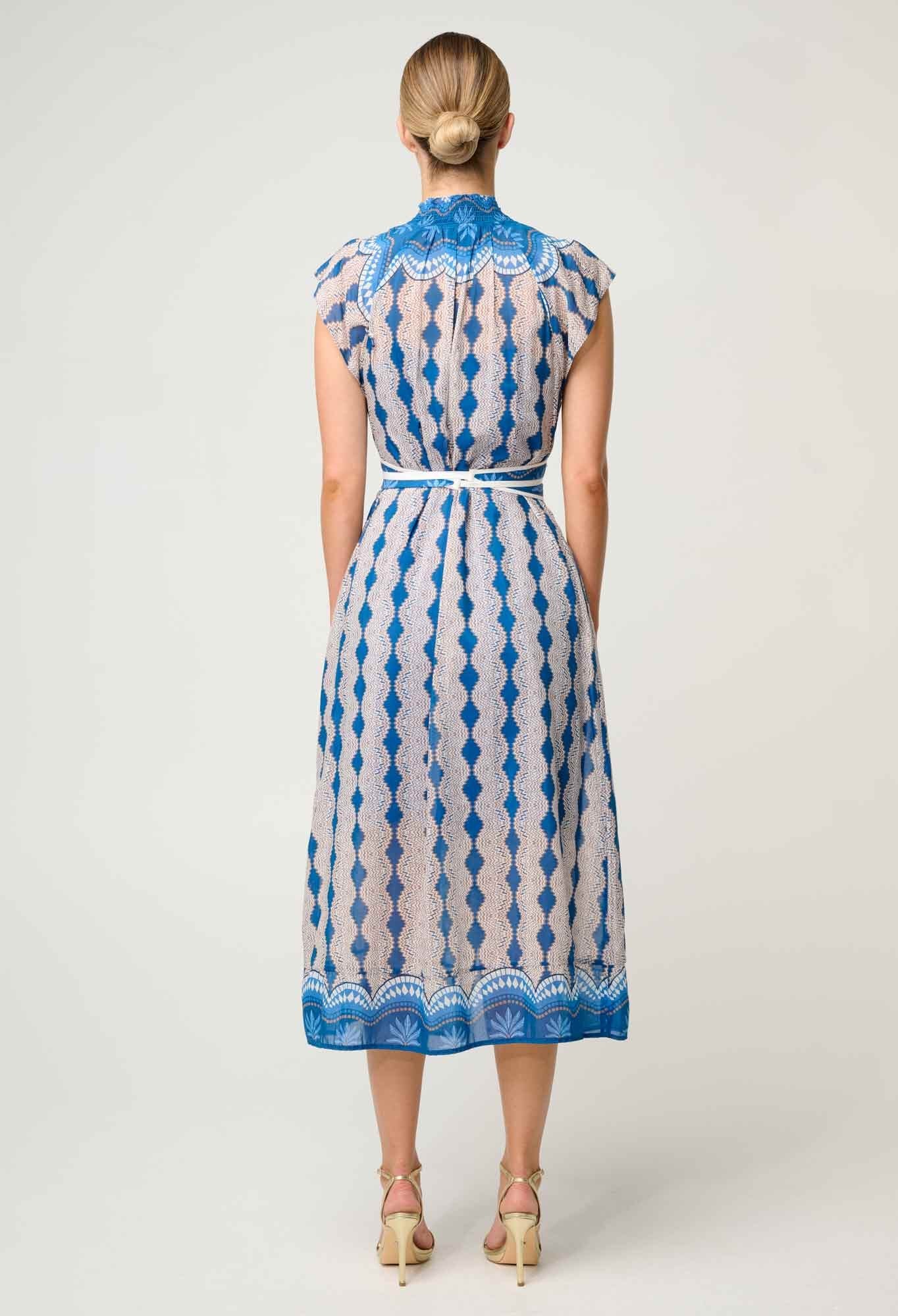 Rimal Cotton Silk Maxi Dress In Marrakech Topaz