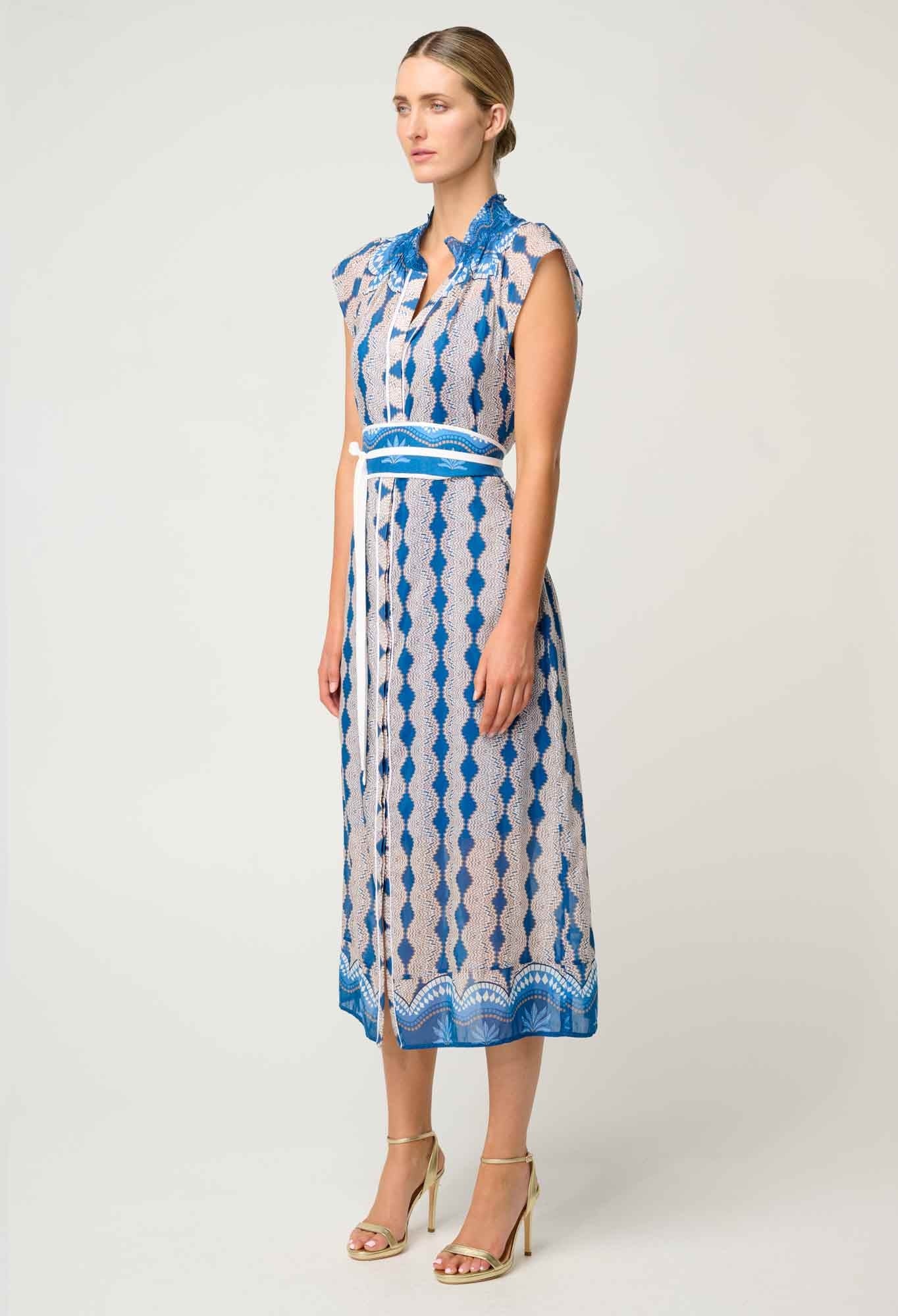 Rimal Cotton Silk Maxi Dress In Marrakech Topaz