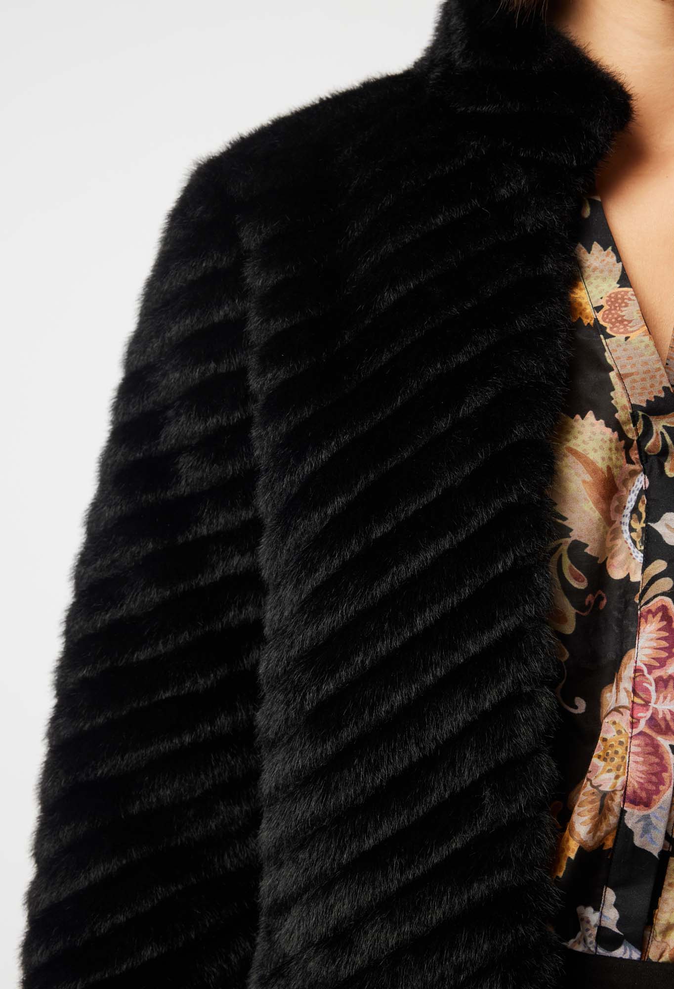 Once Was Altair Faux Fur Jacket in Black