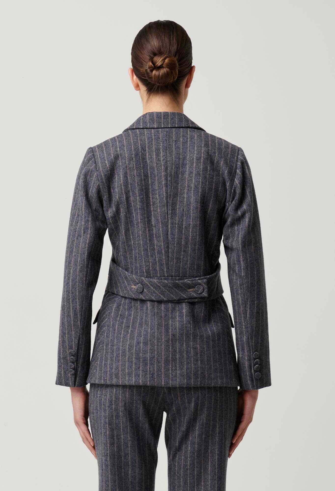 Oaklyn Chevron Stripe Panelled Blazer