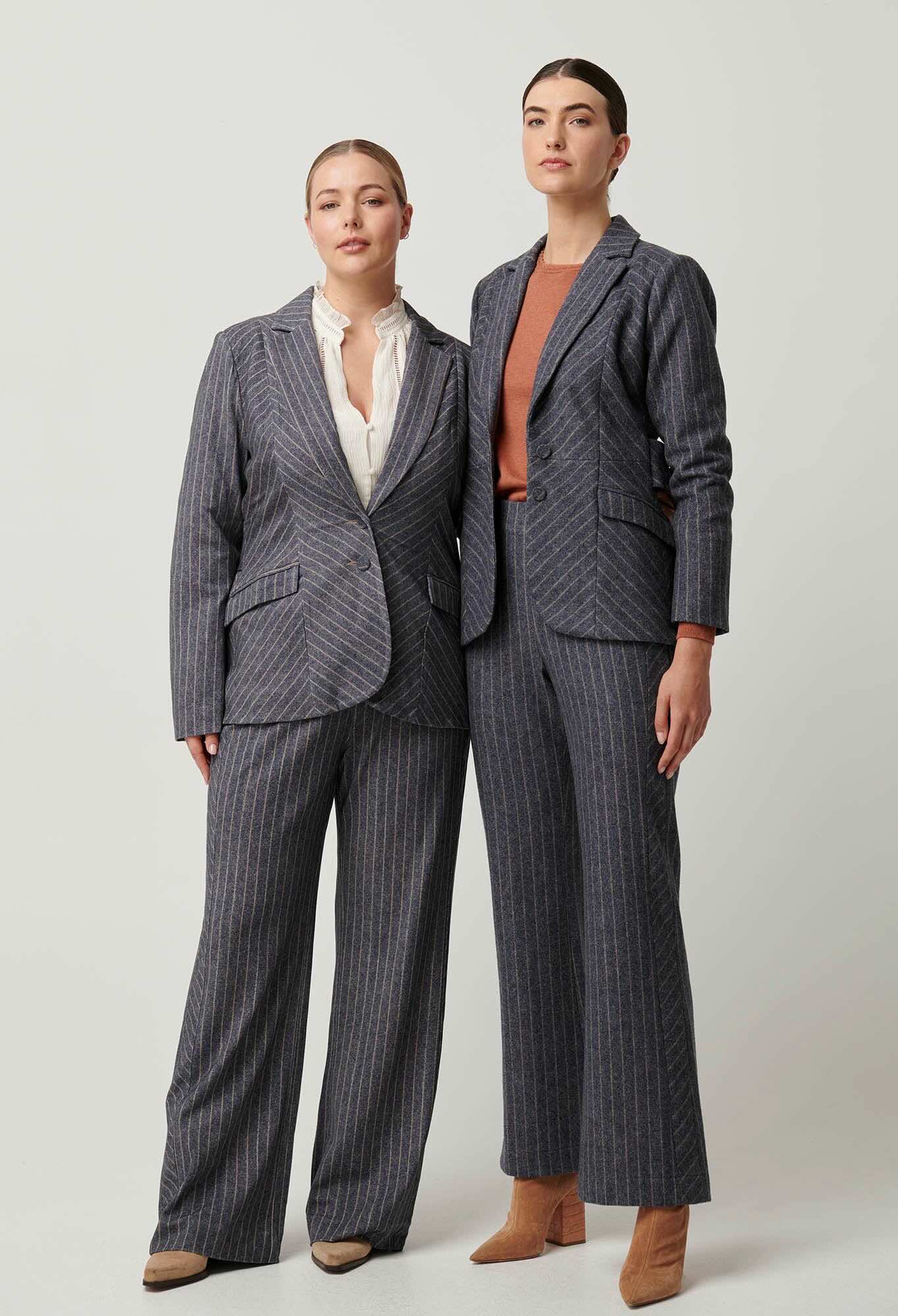 Oaklyn Chevron Stripe Panelled Blazer