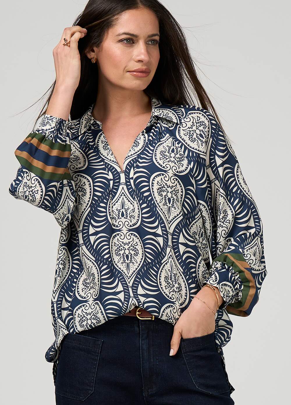 Opaline Top - Indigo Multi