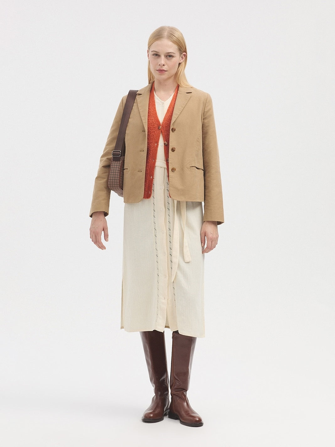 Openwork Cashmere Vest - Dark Orange