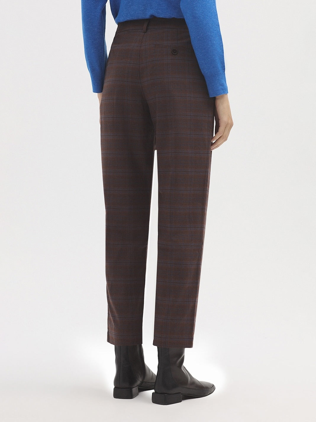 Checked Darted Trousers
