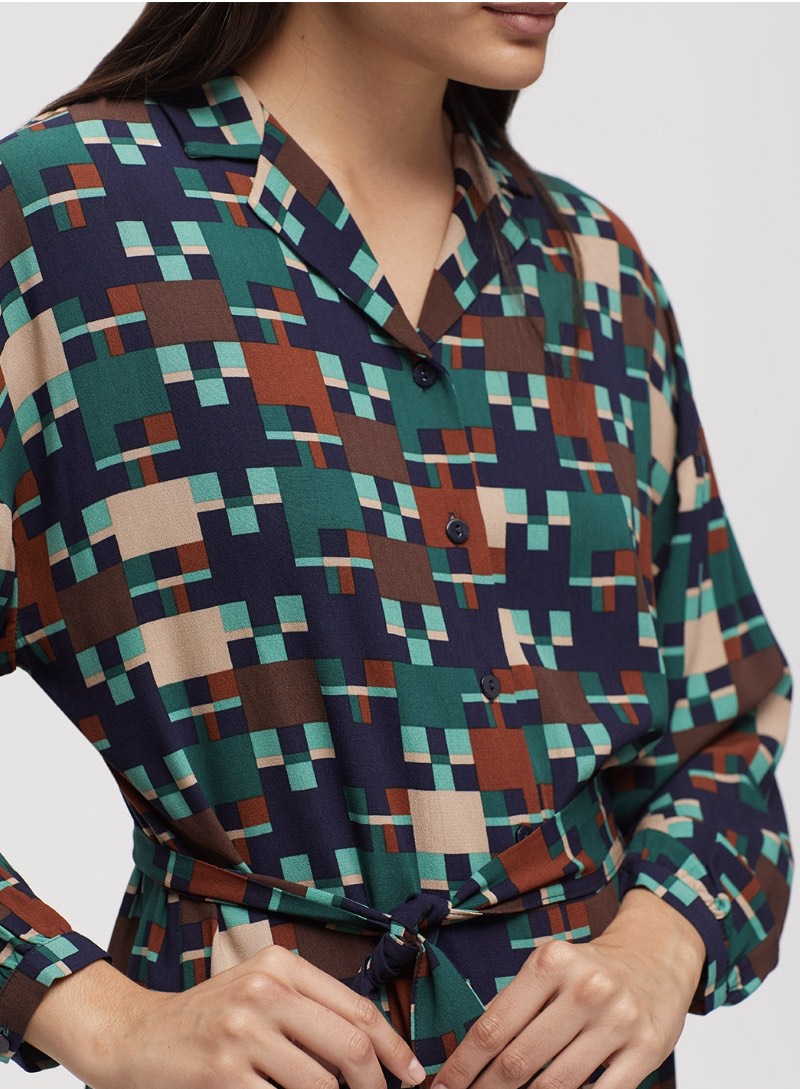Nice Things Patch Print Tunic Dress