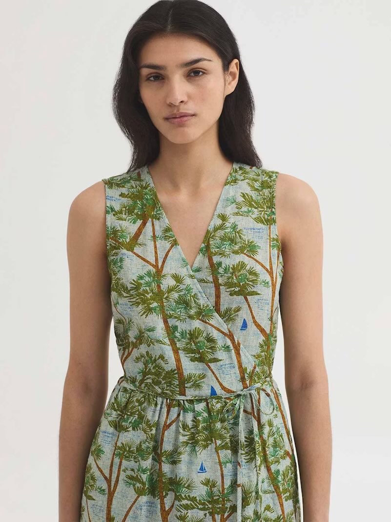 Pine Trees Print Dress