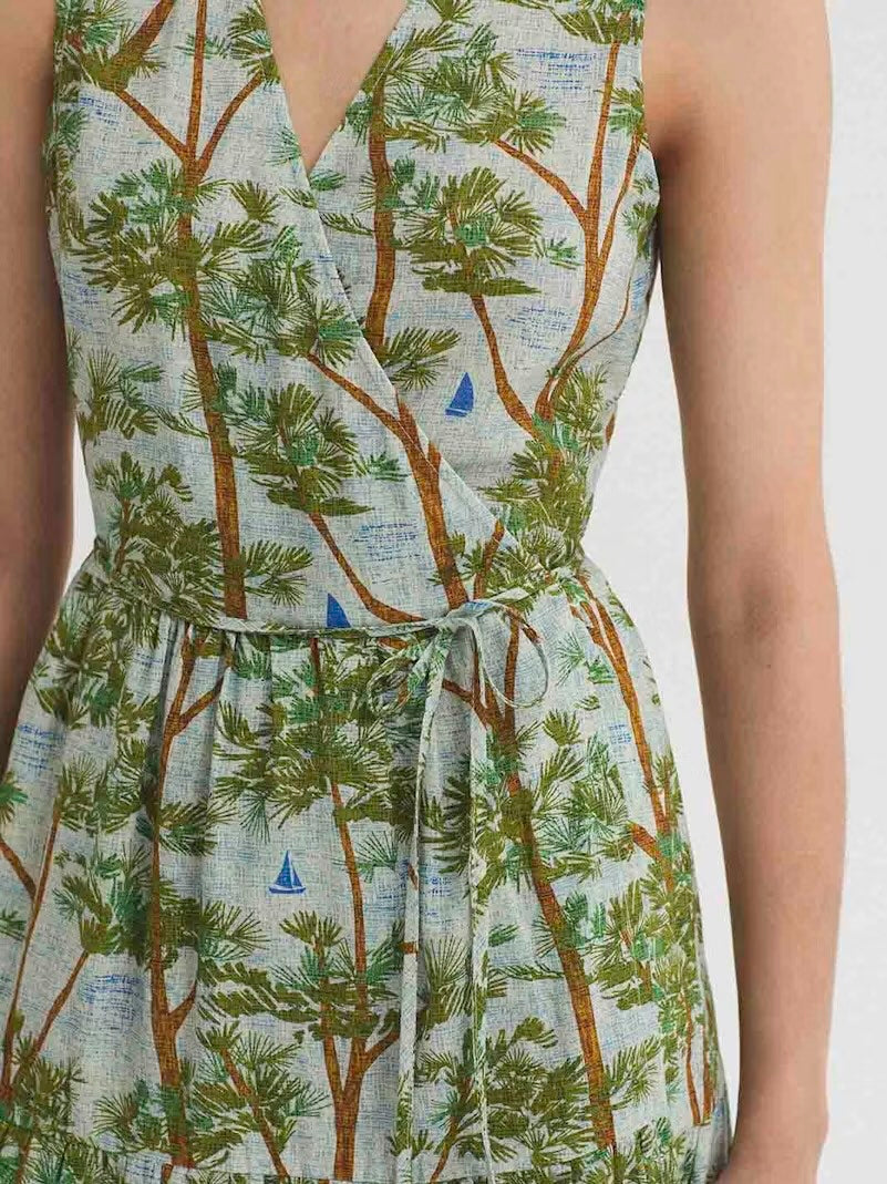 Pine Trees Print Dress