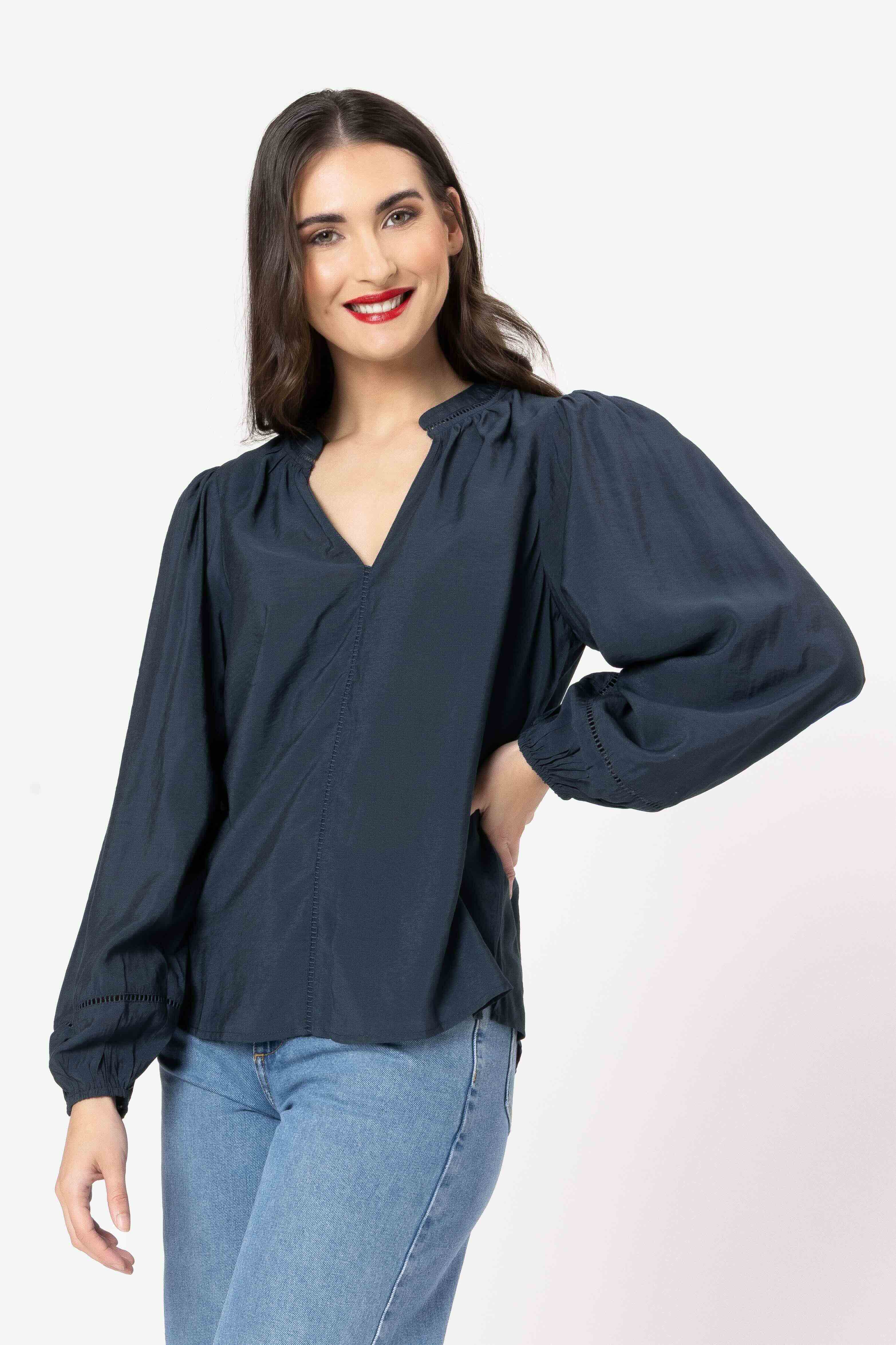 Sylvie Top - Steel Navy