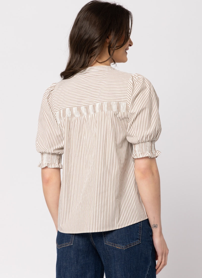 Bounteous Blouse - Cedar Stripe