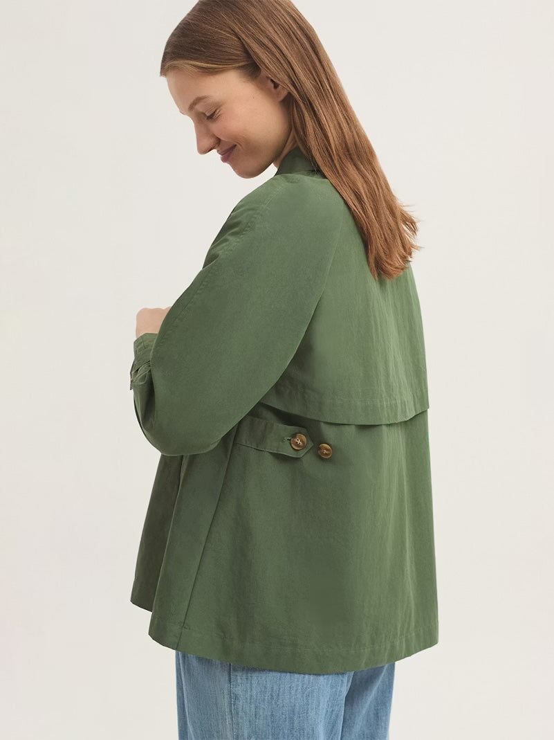 Short Cotton Trench Coat