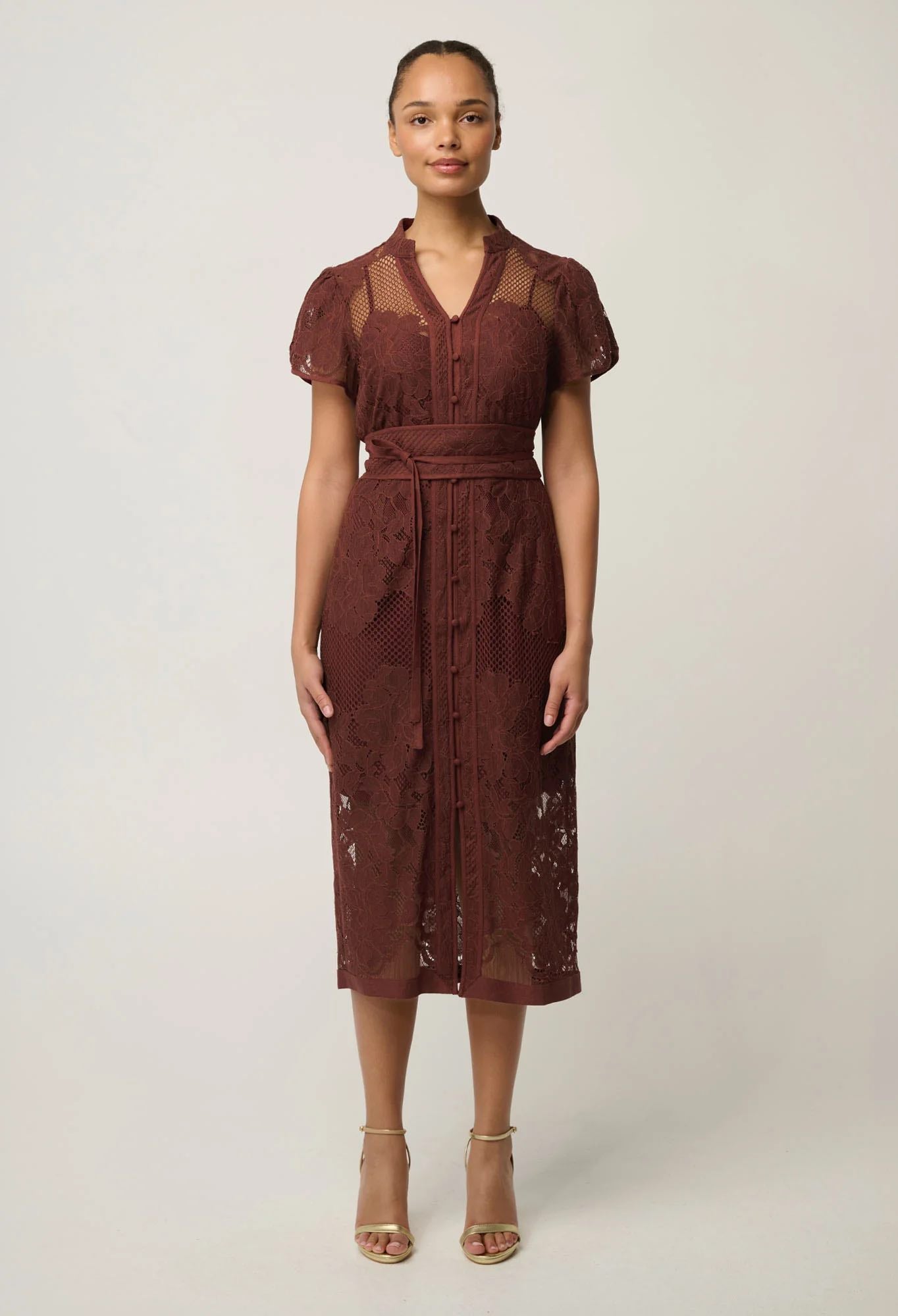 Solene Cotton Blend Lace Dress