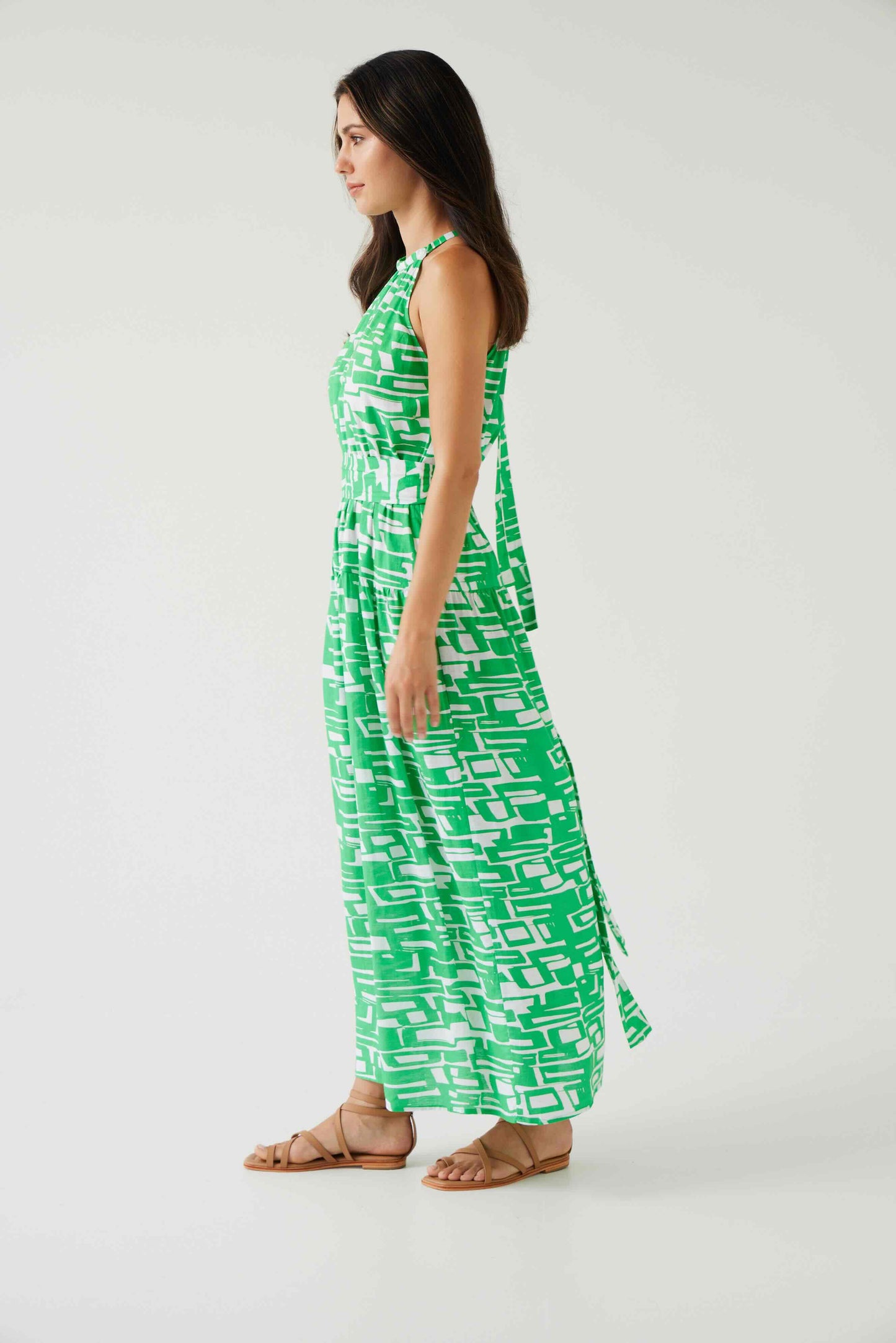 Jolene Dress - Green Geo