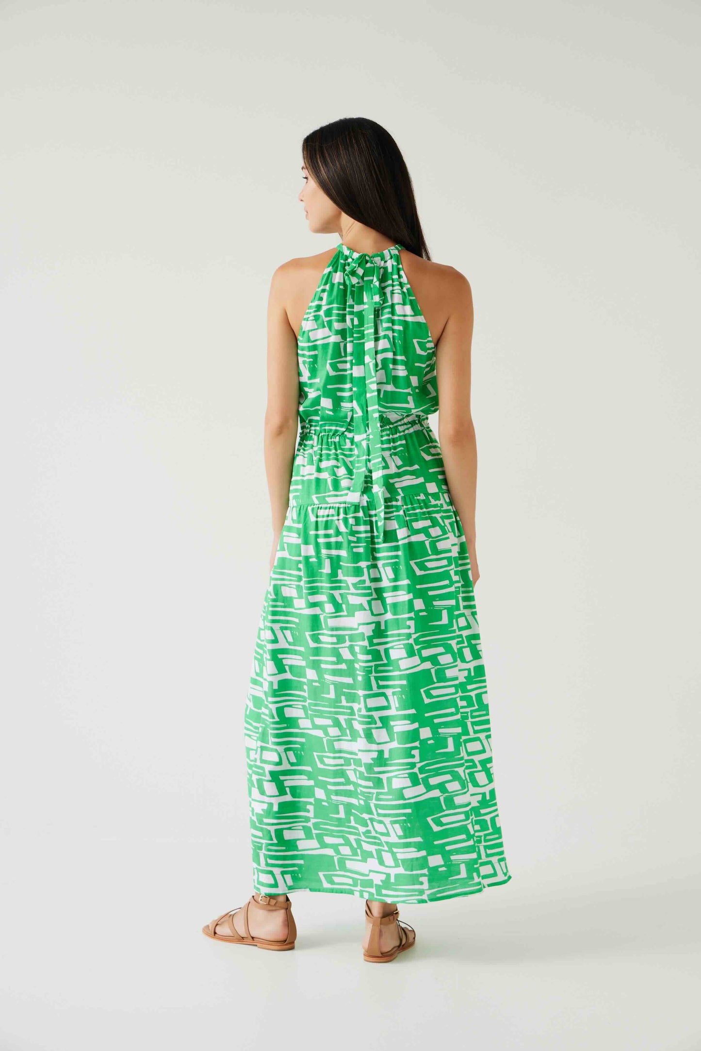 Jolene Dress - Green Geo