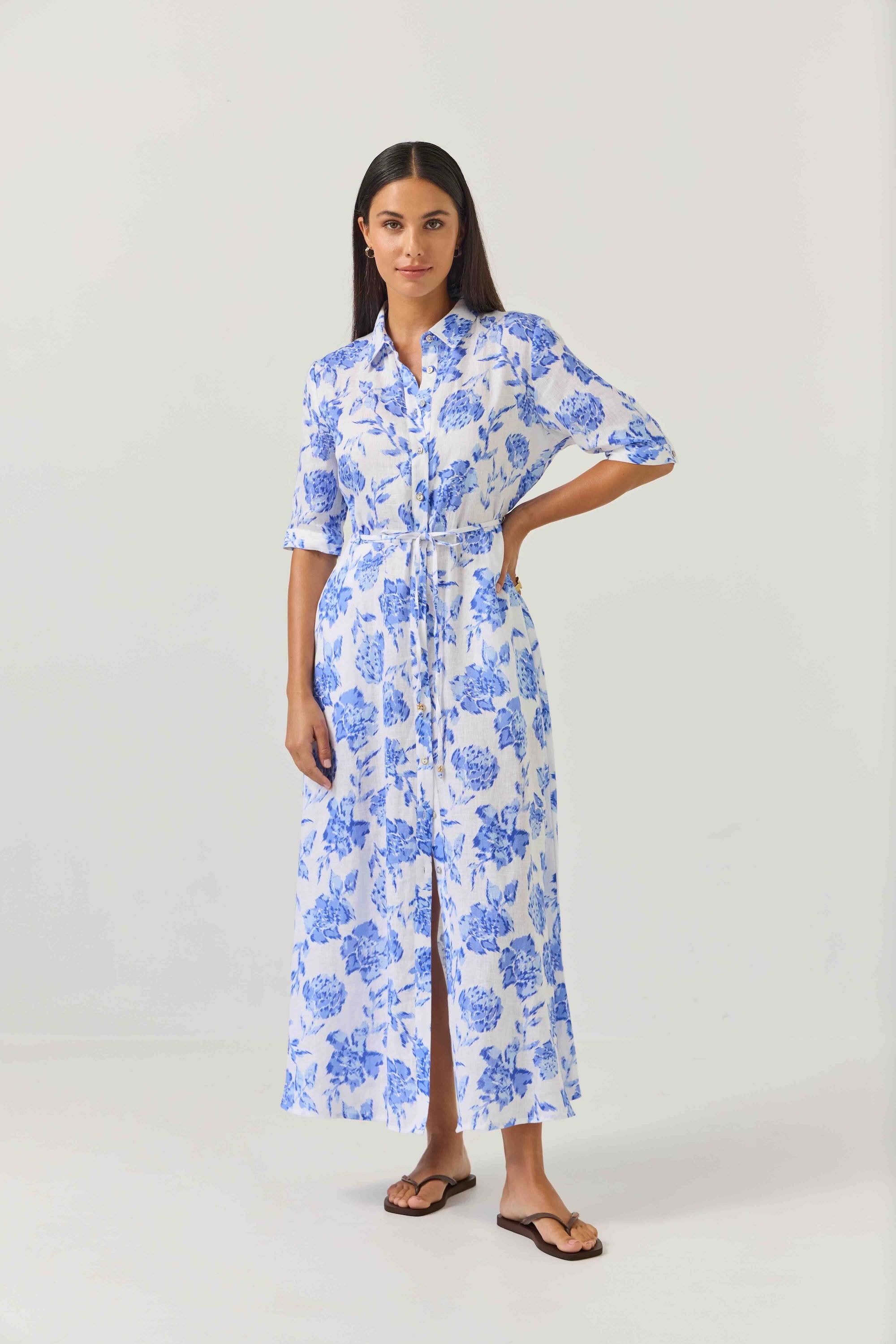 Nicola Dress - Blue Rose