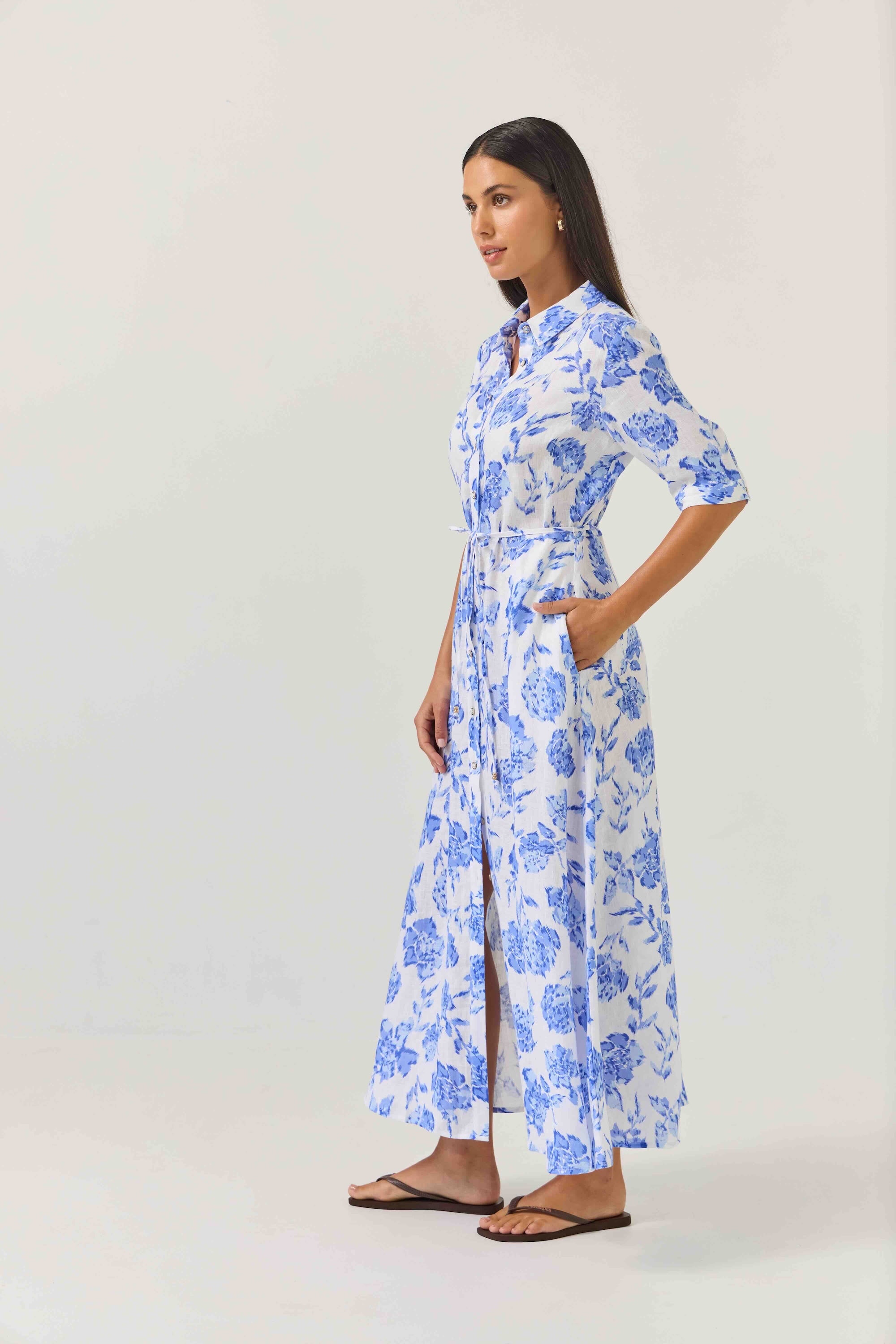 Nicola Dress - Blue Rose