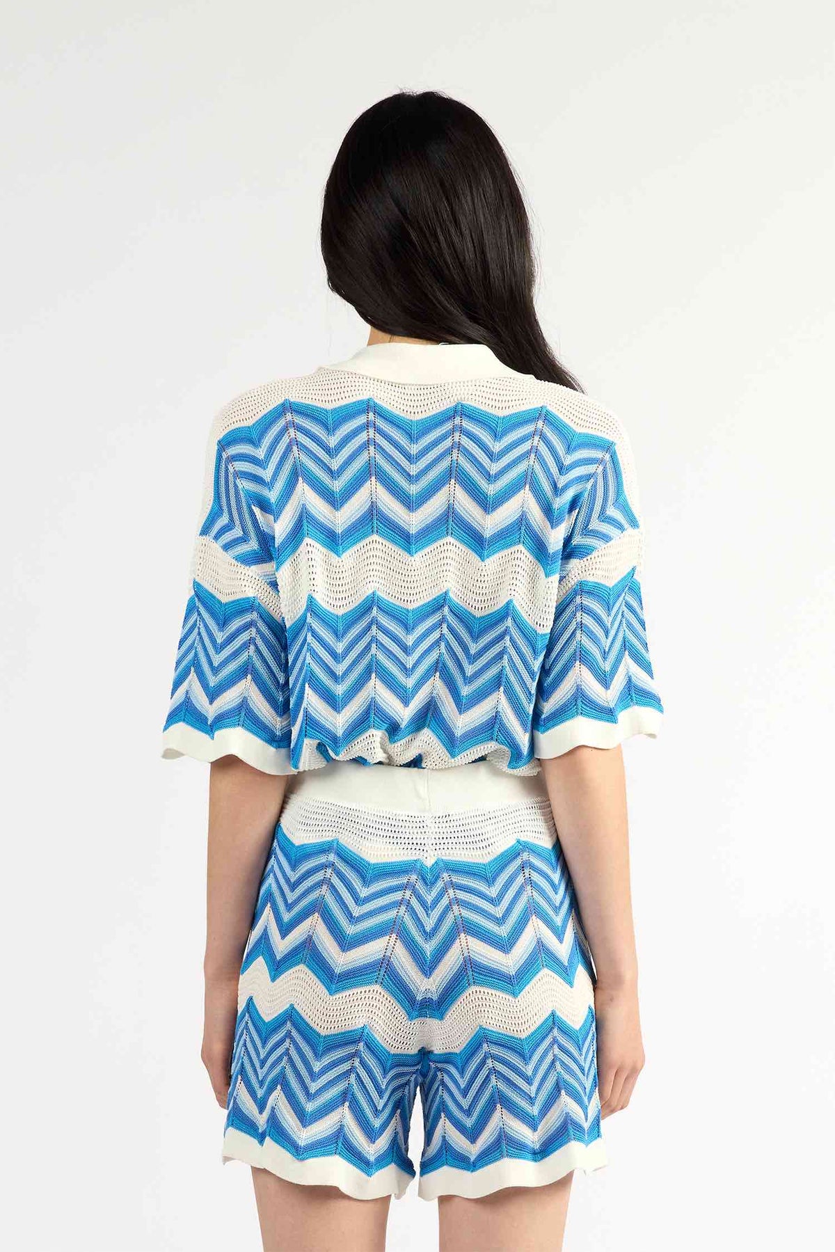 Revere Top - Blue Chevron