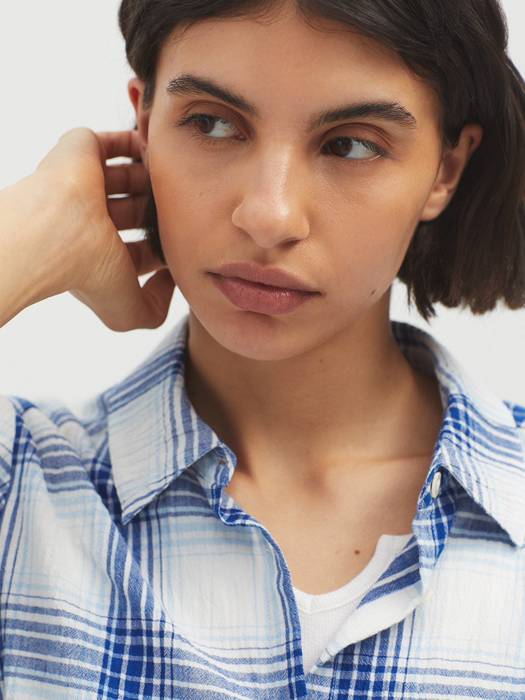 Checked Cheesecloth Shirt