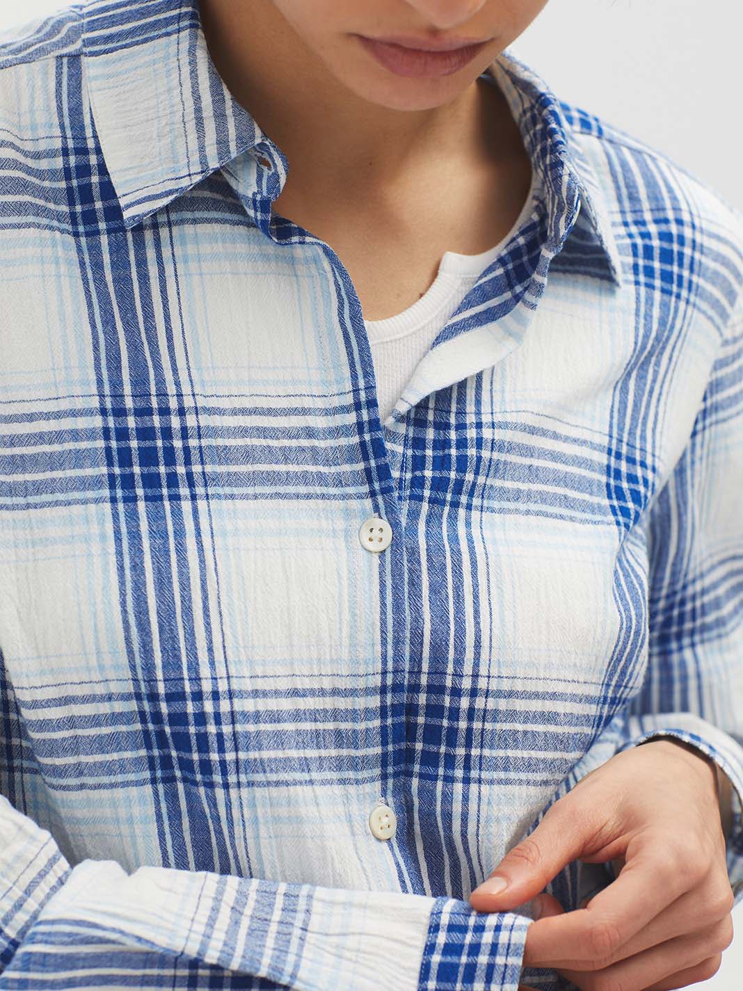 Checked Cheesecloth Shirt