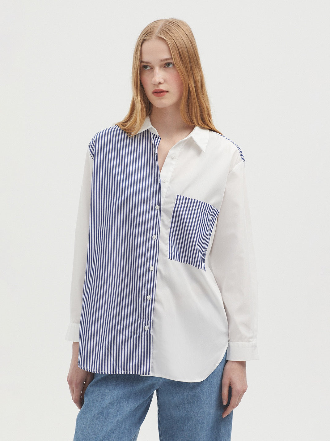 Poplin Shirt - Blue Stripe