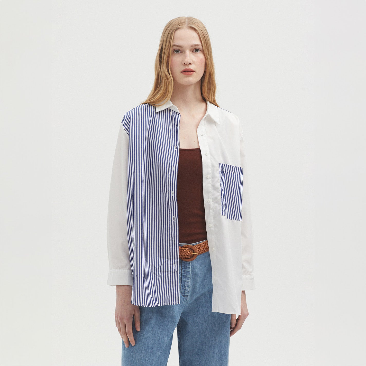 Poplin Shirt - Blue Stripe