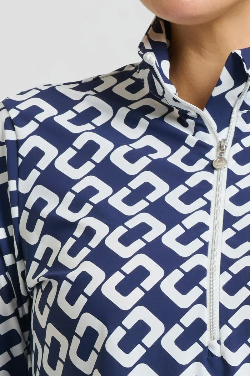 The Grange Long Sleeve Shirt - French Navy Chain