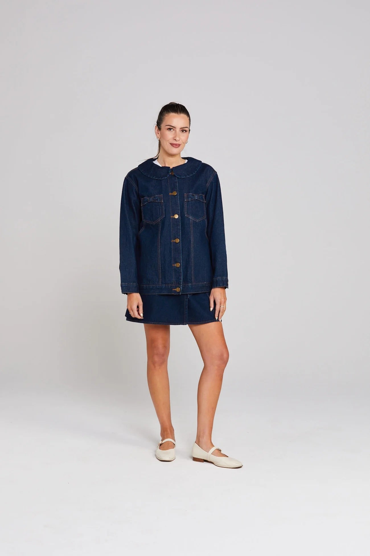 Bowtique Shacket - Indigo Denim