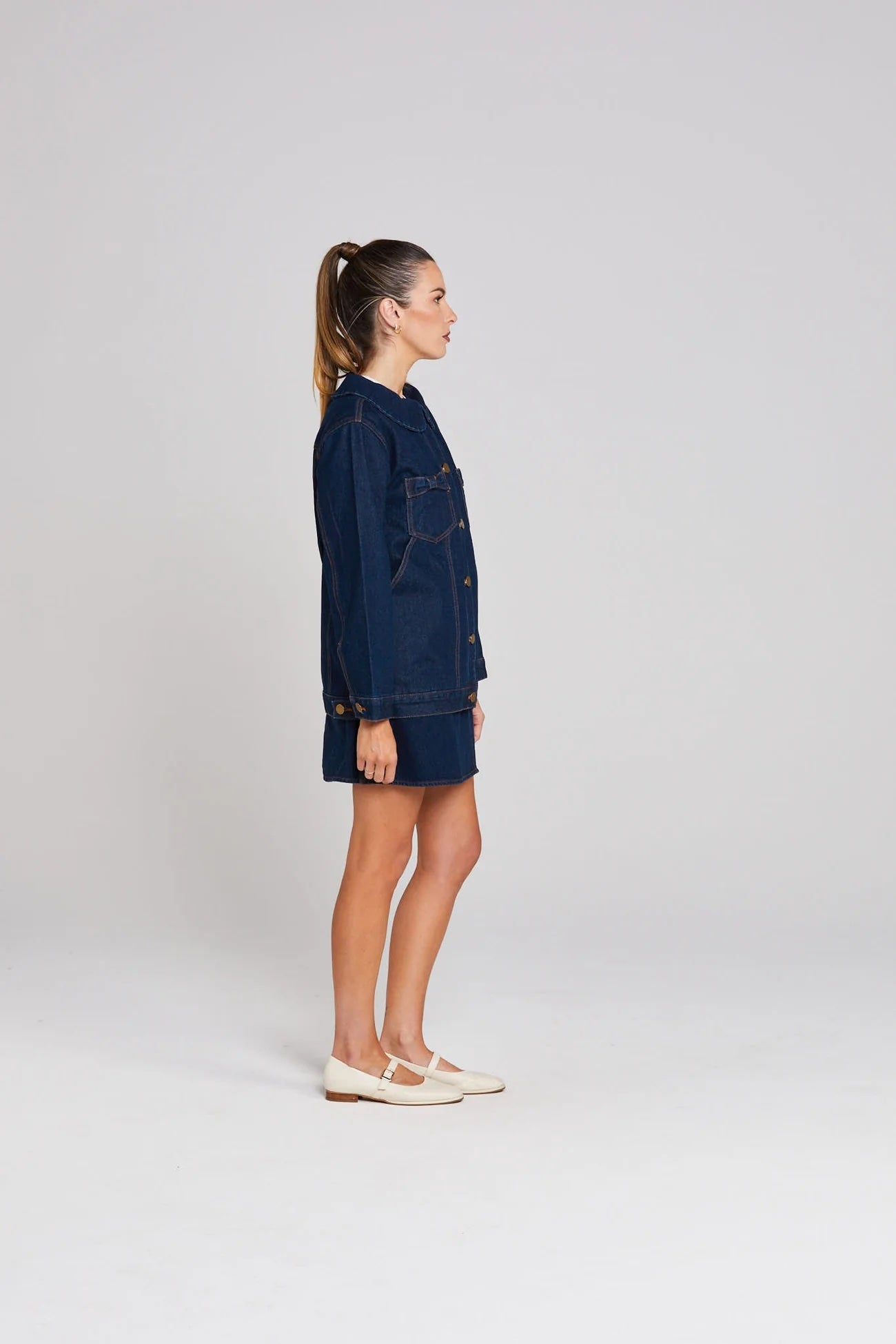 Bowtique Shacket - Indigo Denim