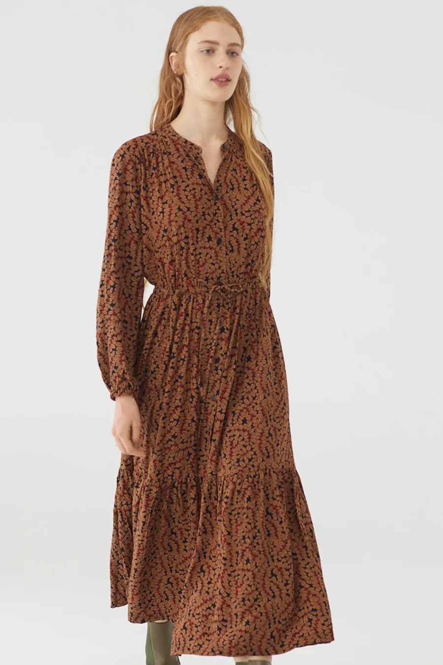 Nice Things Button Fern Midi Dress