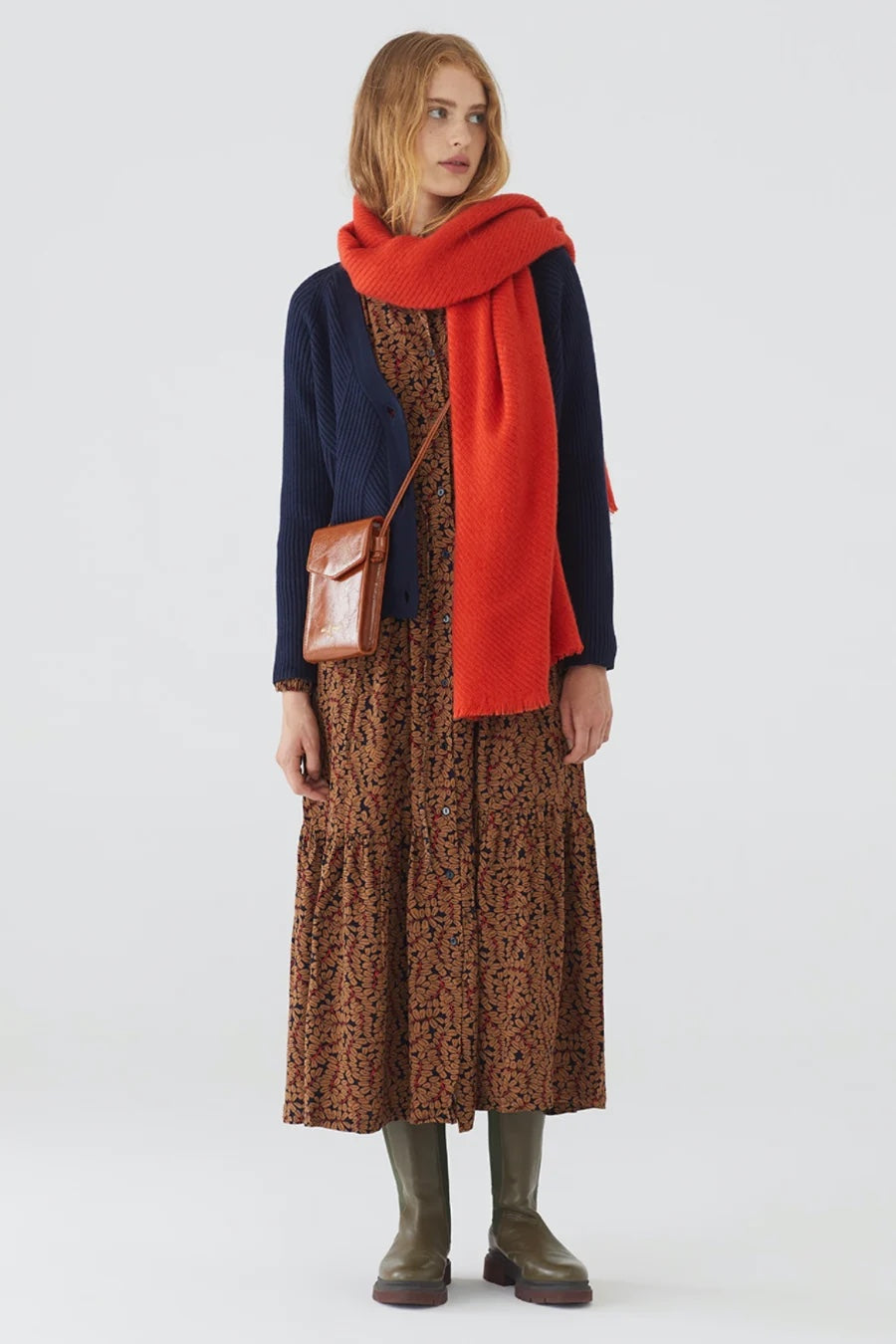 Nice Things Button Fern Midi Dress