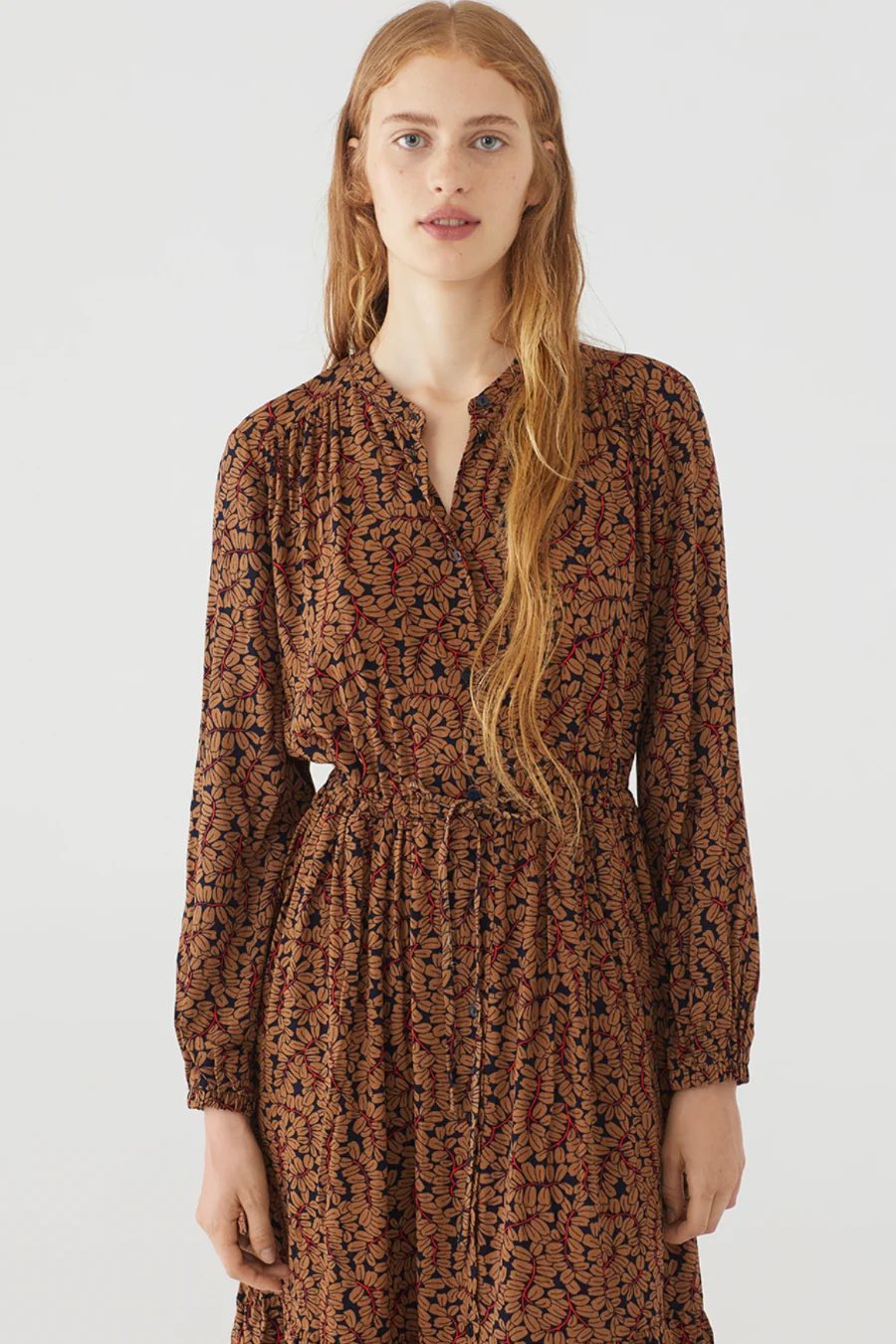 Nice Things Button Fern Midi Dress