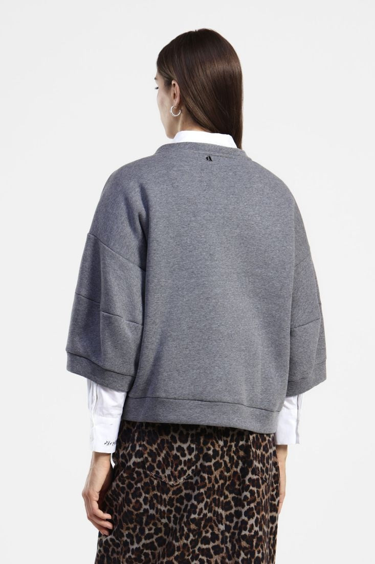 Sweatshirt with Floral Embroidery