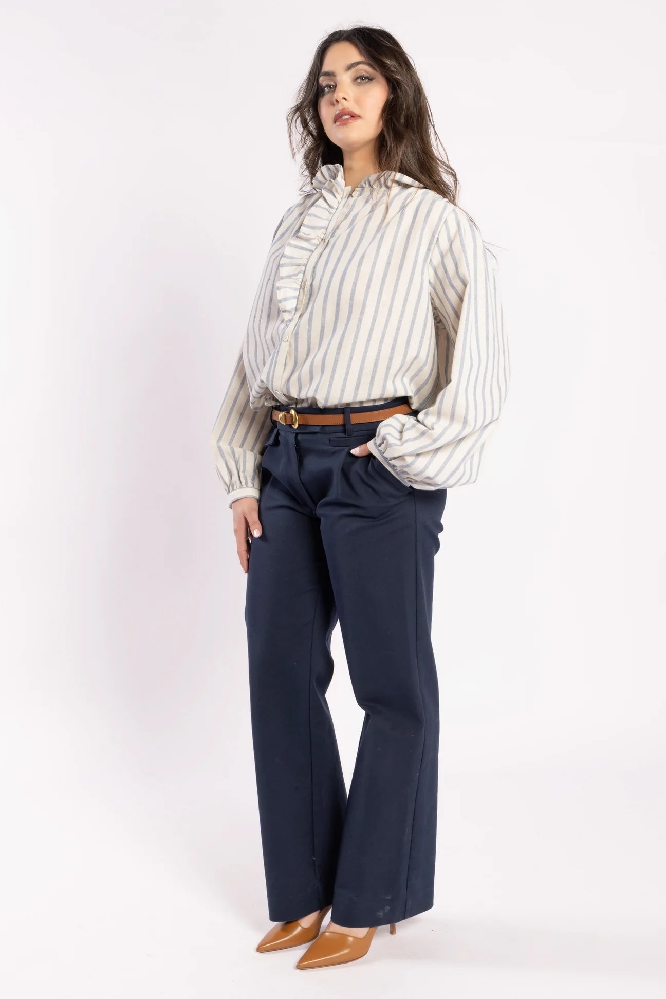 Cest La Vie Blouse - Metallic Stripe
