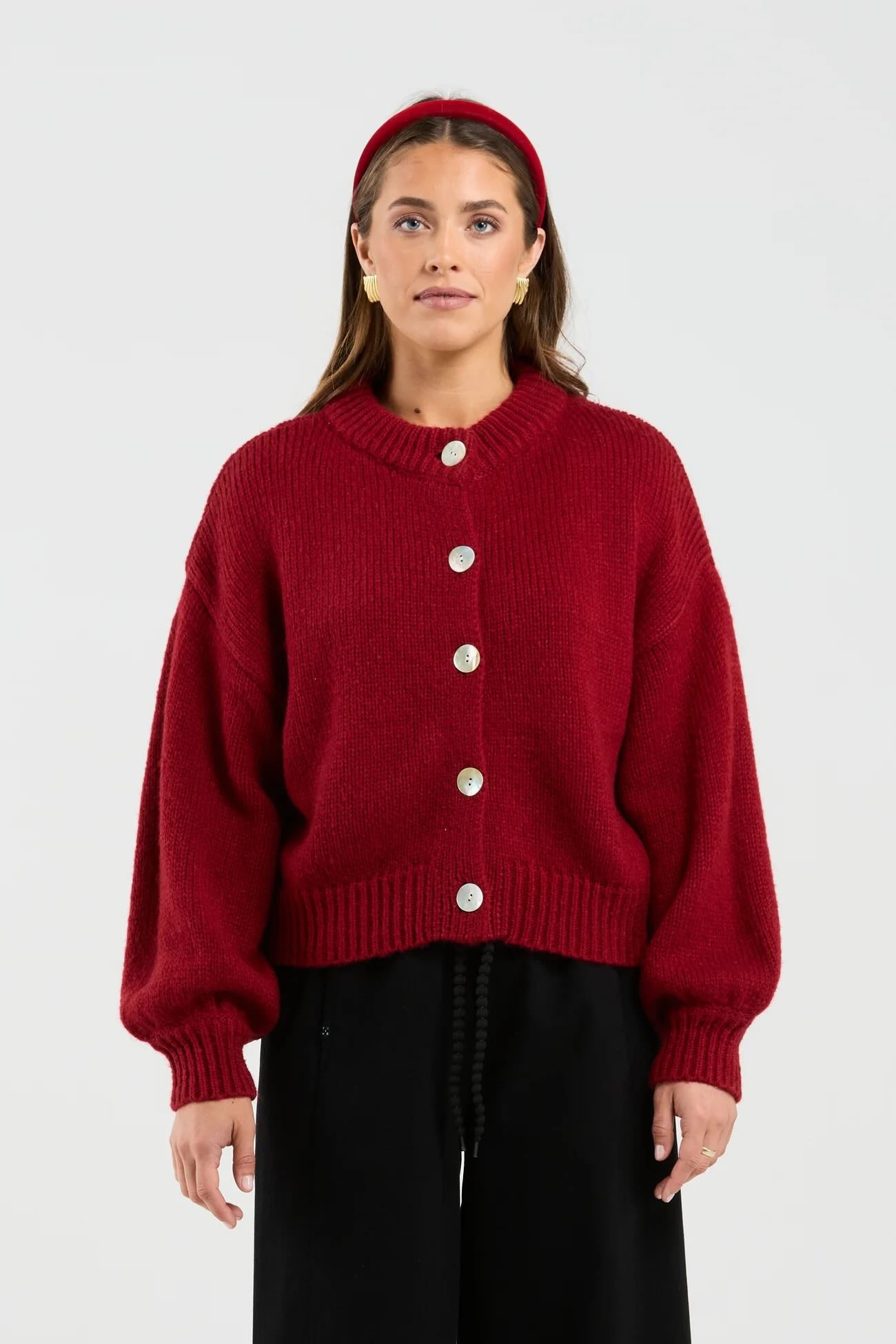 Chloe Cardigan - Deep Red