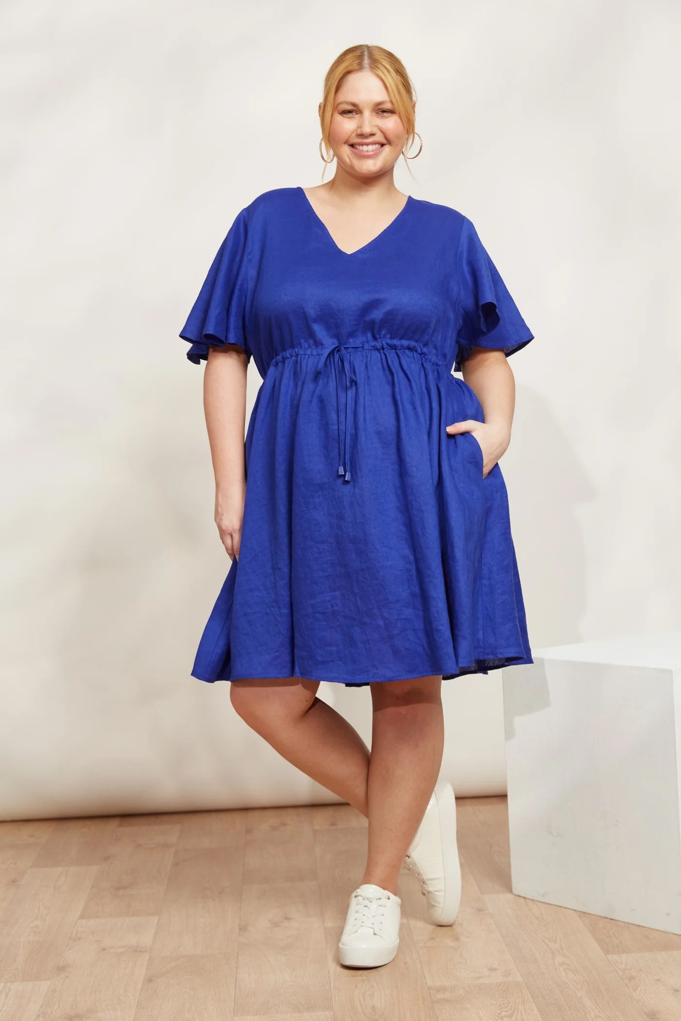 Halcyon Tie Dress- Cobalt
